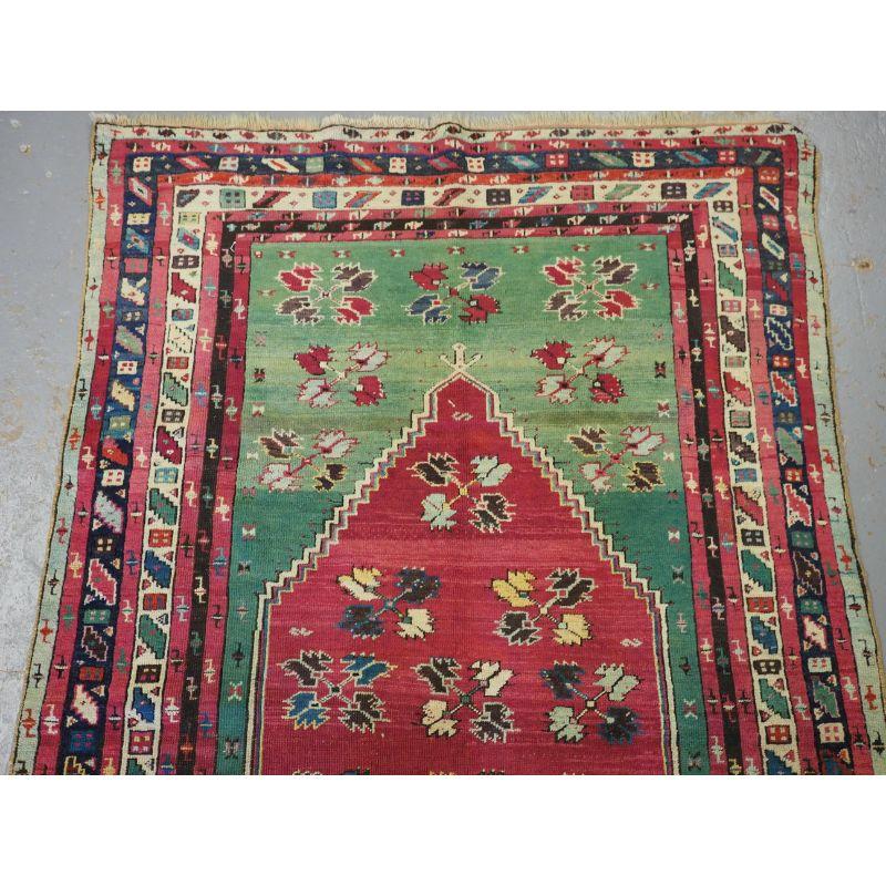 Hand-Woven Antique Turkish Kirsehir Prayer Rug, Superb Colour, 2nd Half 19th Century For Sale