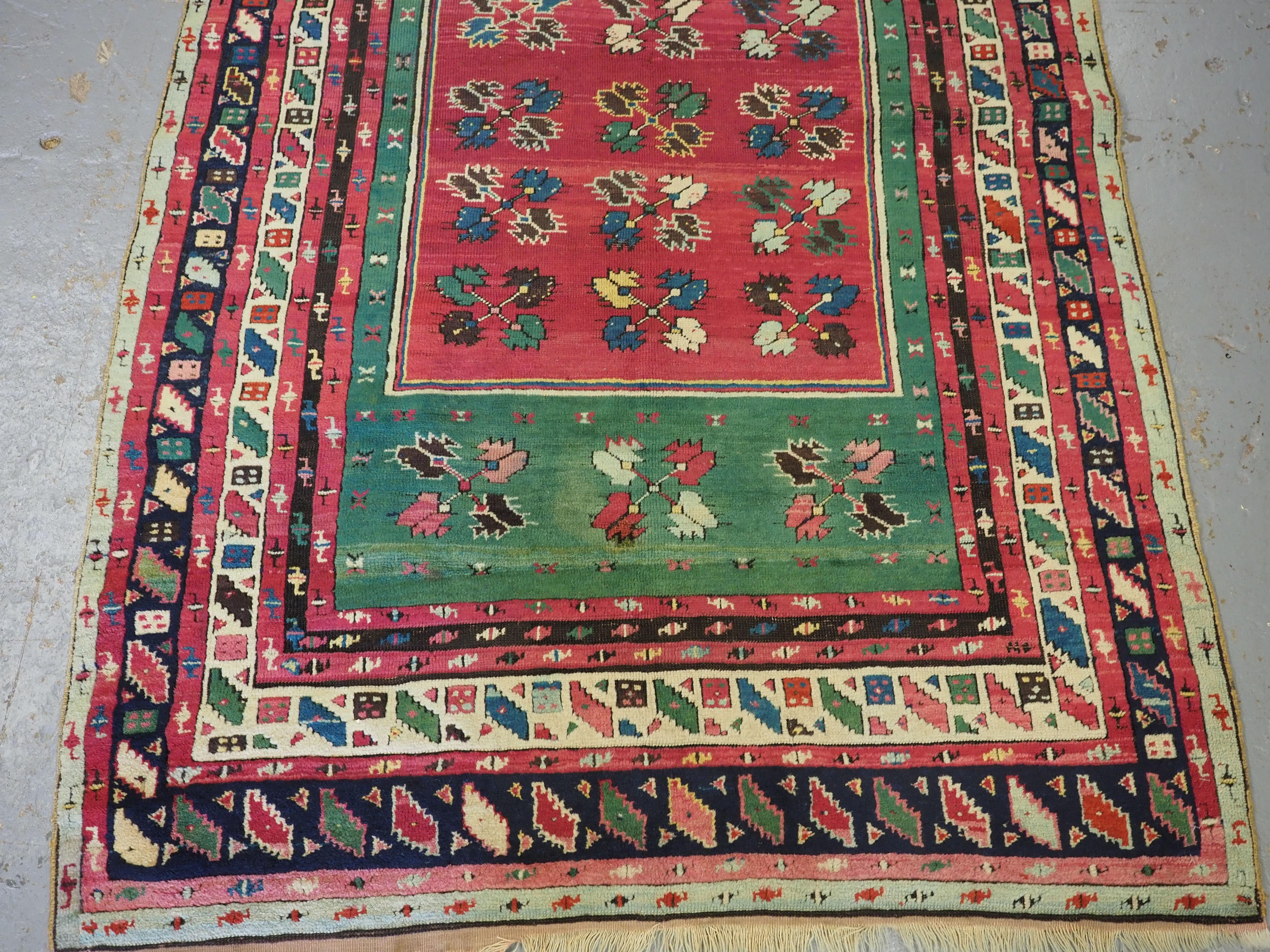 Wool Antique Turkish Kirsehir Prayer Rug, Superb Colour, 2nd Half 19th Century For Sale