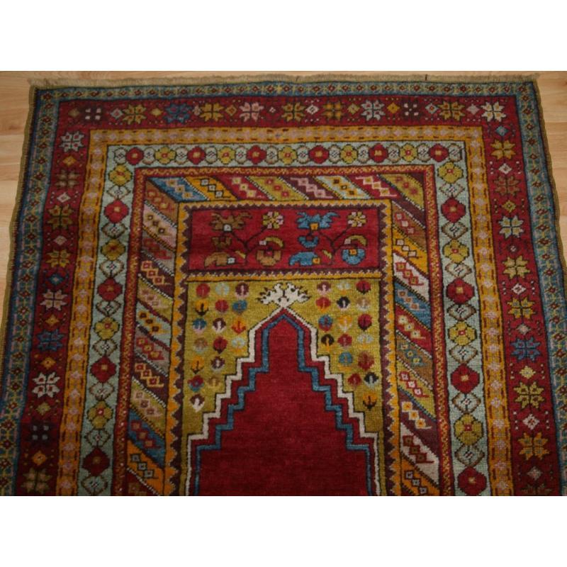 20th Century Antique Turkish Kirsehir Village Prayer Rug Of Traditional Design, Circa 1920 For Sale