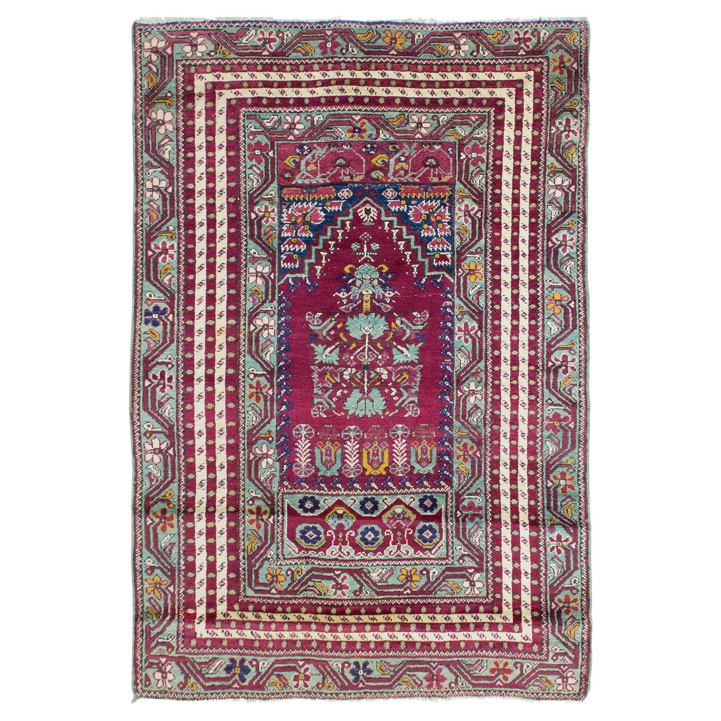 Antique Turkish Kirshehir Prayer Rug