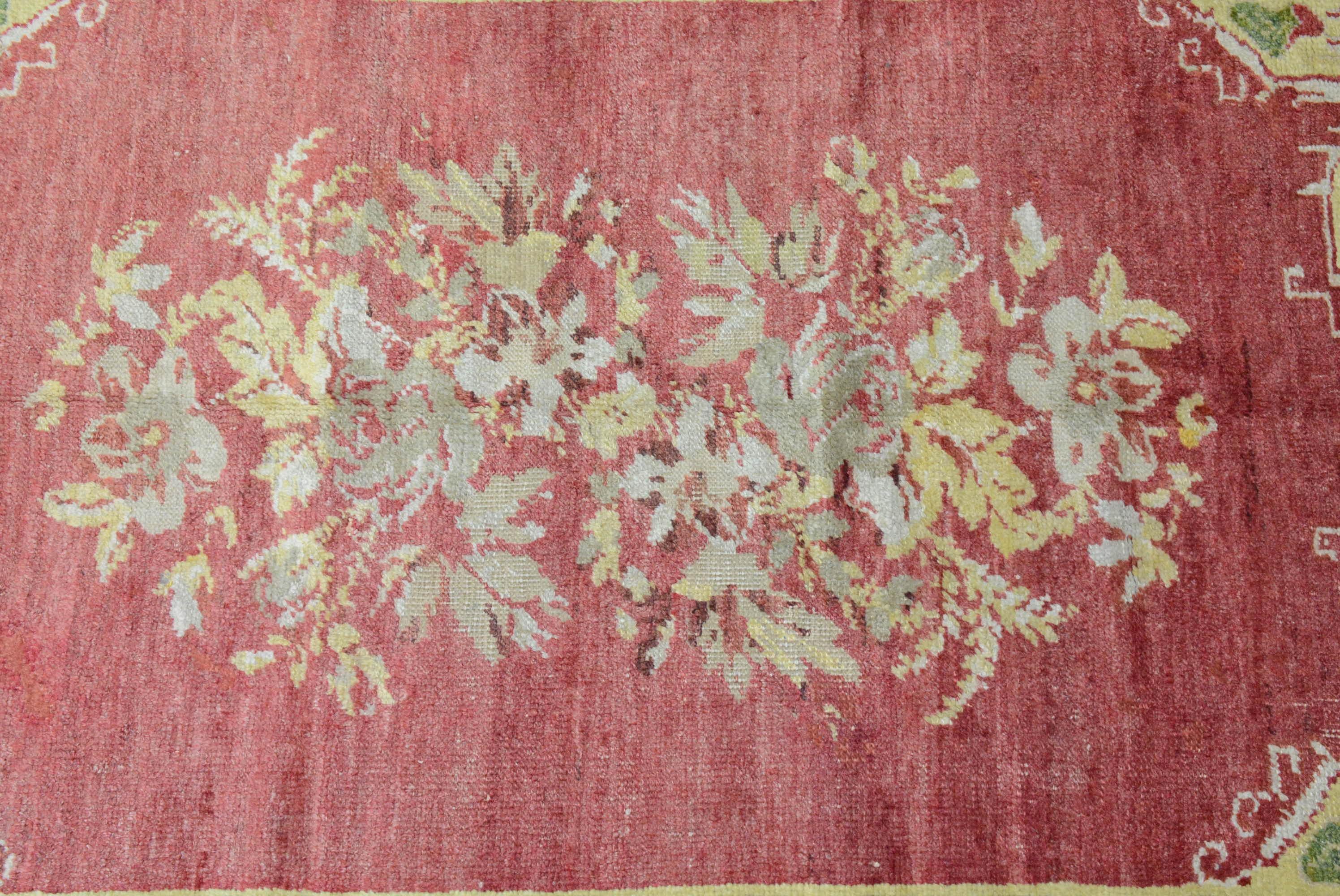 Kirshehir is a town in central Anatolia located between Kayseri and Ankara.  The rugs woven there utilize excellent quality wool and often feature vibrant colors such as a distinctive purplish red naturally sourced from cochineal.  The designs can