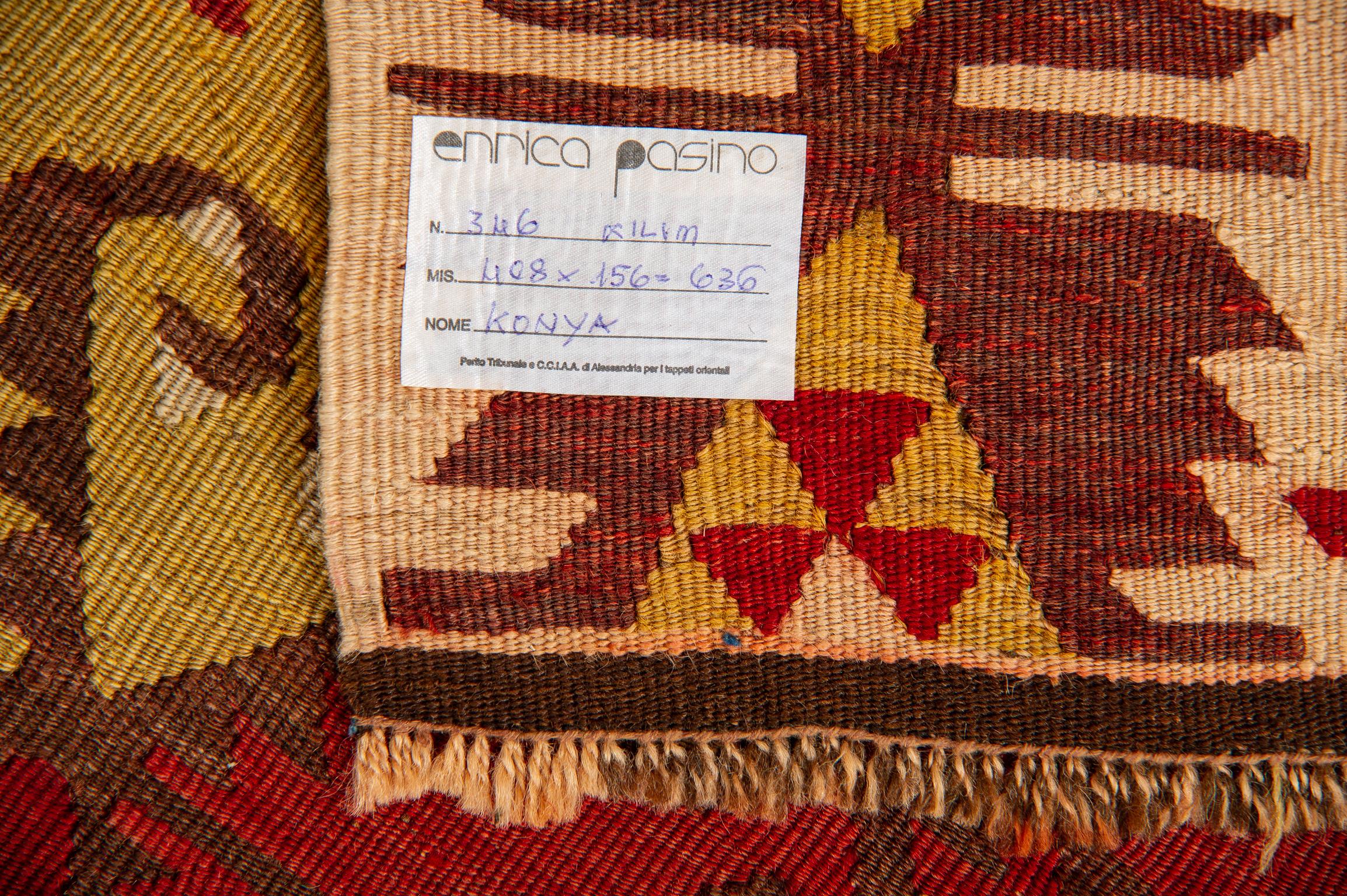 Antique rare Anatolian Konya kilim, famous for colors and quality: this one is in large size.
This is a special price for closing activities.
refer. nr. 346.