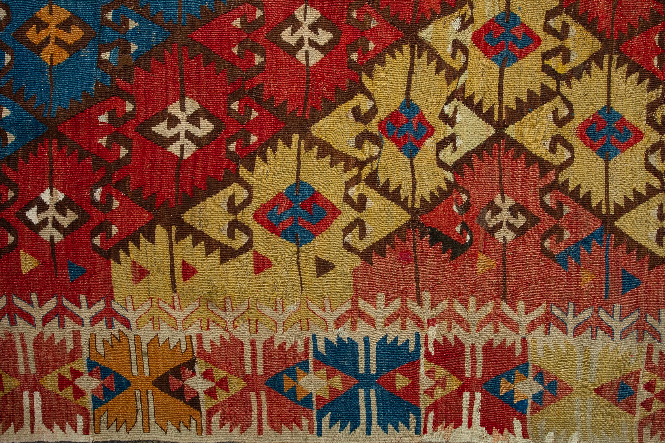 19th Century Antique Turkish Konya Kilim