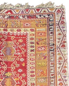 Antique Turkish Konya Kilim, Early 20th Century