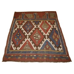 Antique Turkish Konya Region Flat Weave Panel in Cicim Technique