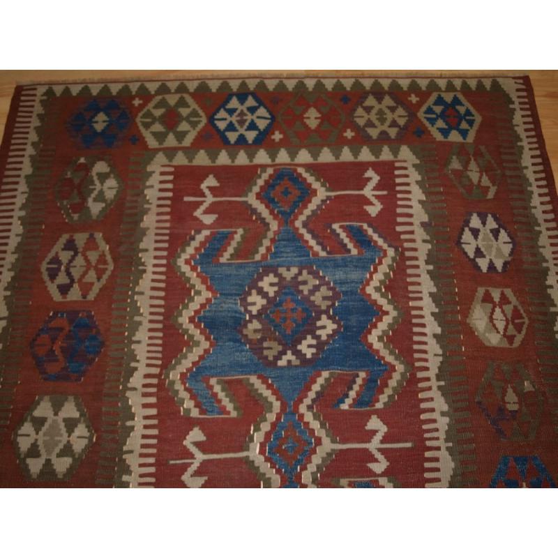 Antico Kilim turco di piccole dimensioni della regione di Konya, CIRCA 1900, (1 di una coppia) 1 In condizioni ottime in vendita a Moreton-In-Marsh, GB
