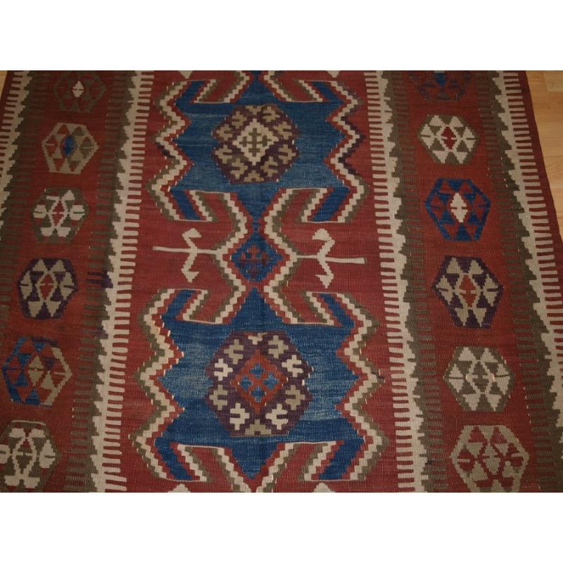 Antico Kilim turco di piccole dimensioni della regione di Konya, CIRCA 1900, (1 di una coppia) 2 In condizioni ottime in vendita a Moreton-In-Marsh, GB