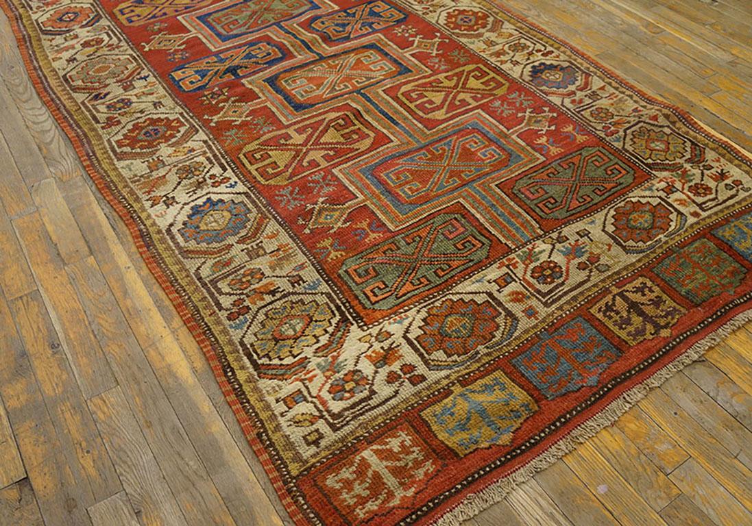 Hand-Knotted Mid-19th Century Turkish Anatolian Konya Runner Carpet (4'3