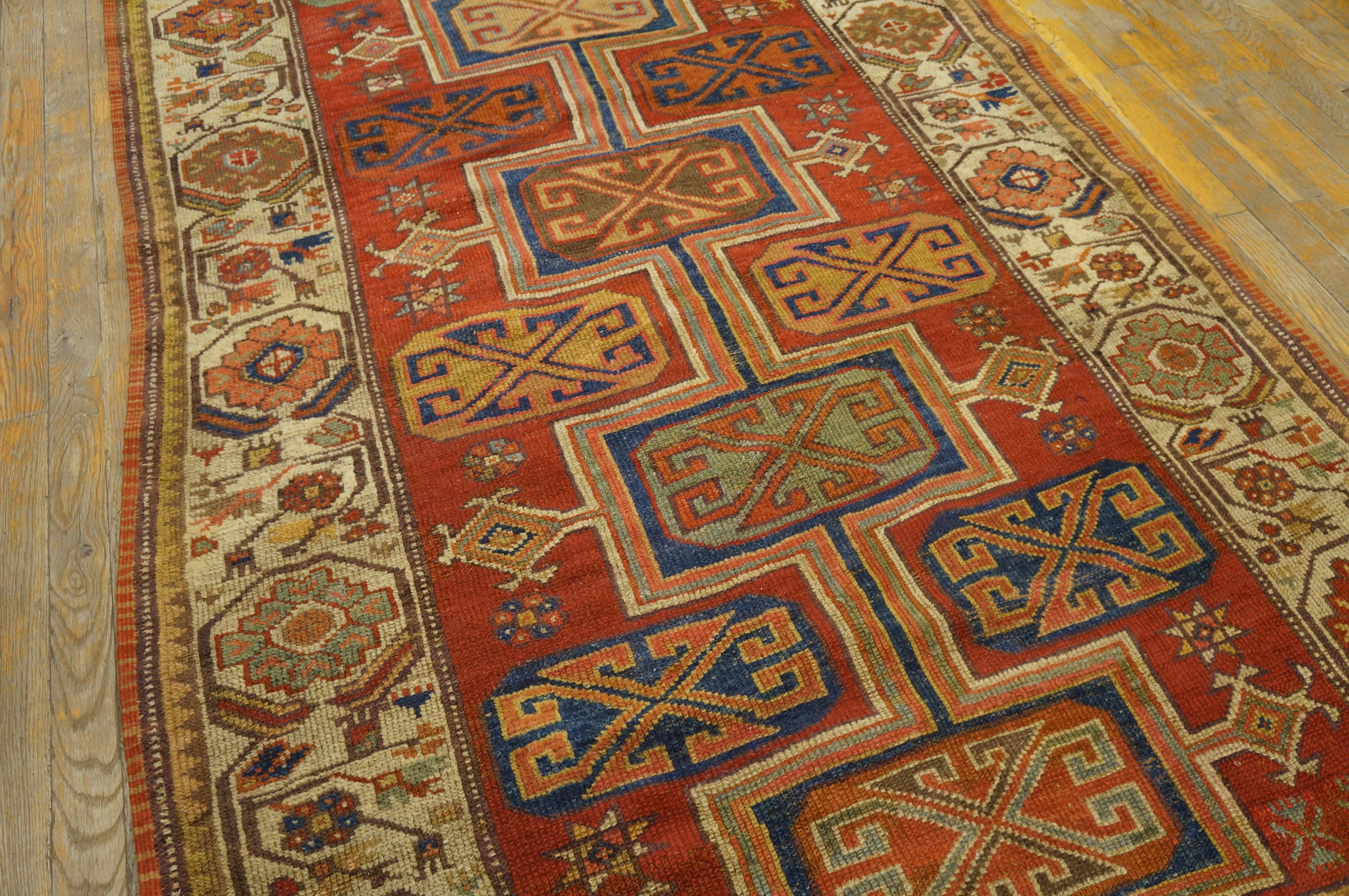 Mid-19th Century Turkish Anatolian Konya Runner Carpet (4'3