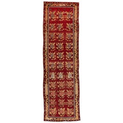 Antique Turkish Konya Runner, Red Field