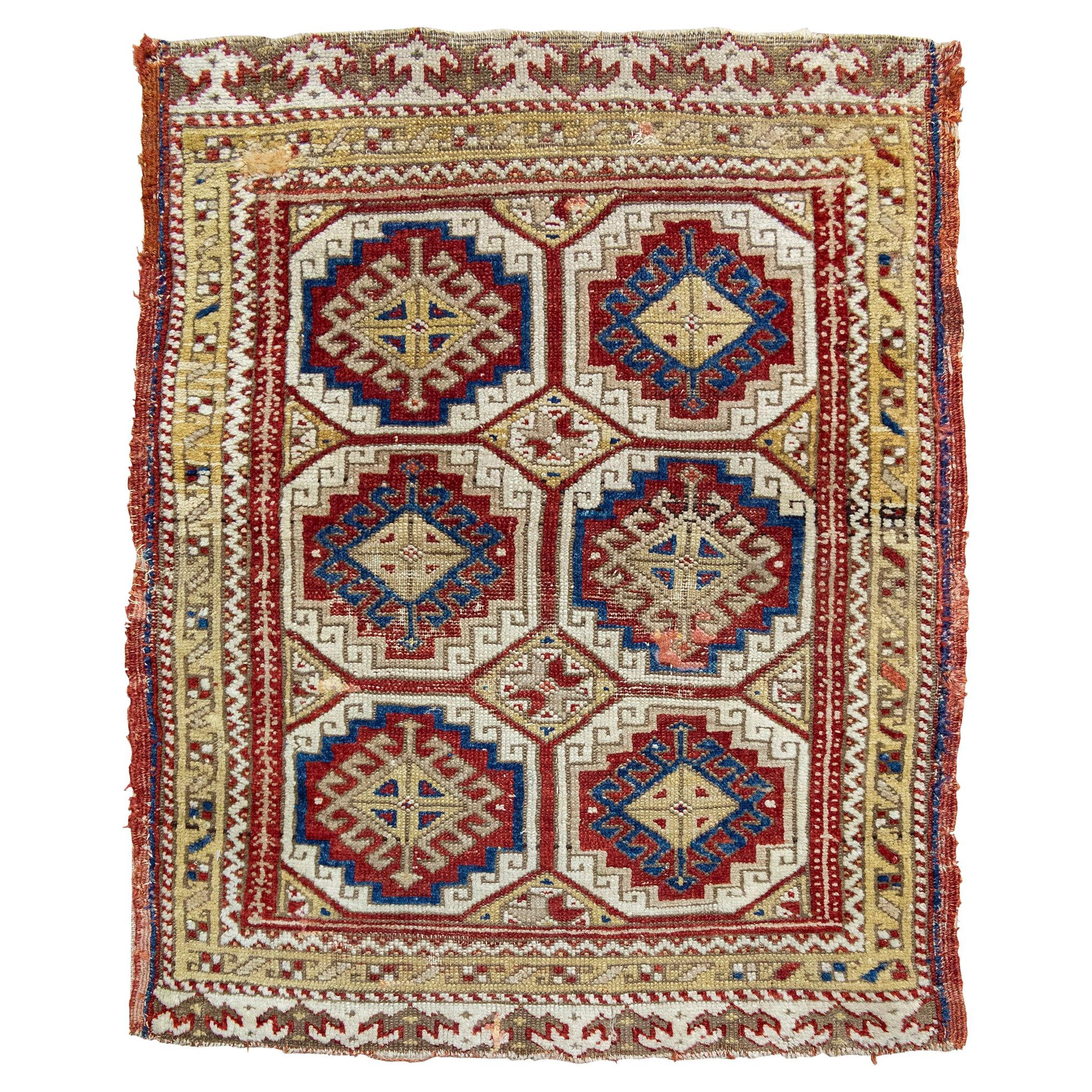 Ancien tapis turc Konya Yastik, milieu du 19e siècle en vente