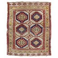 Ancien tapis turc Konya Yastik, milieu du 19e siècle