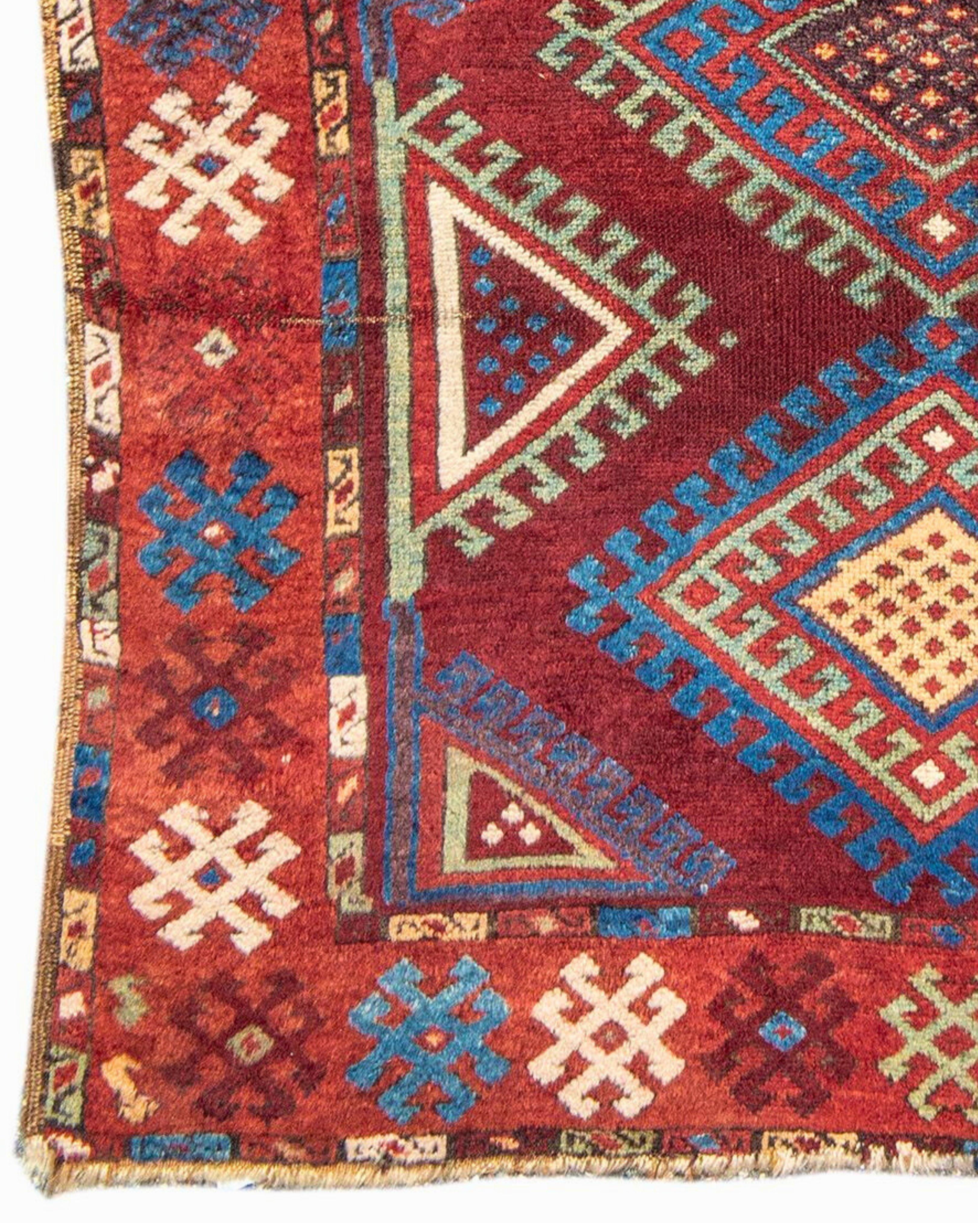 Wool Antique Turkish Konya Yatak Rug, 19th Century For Sale