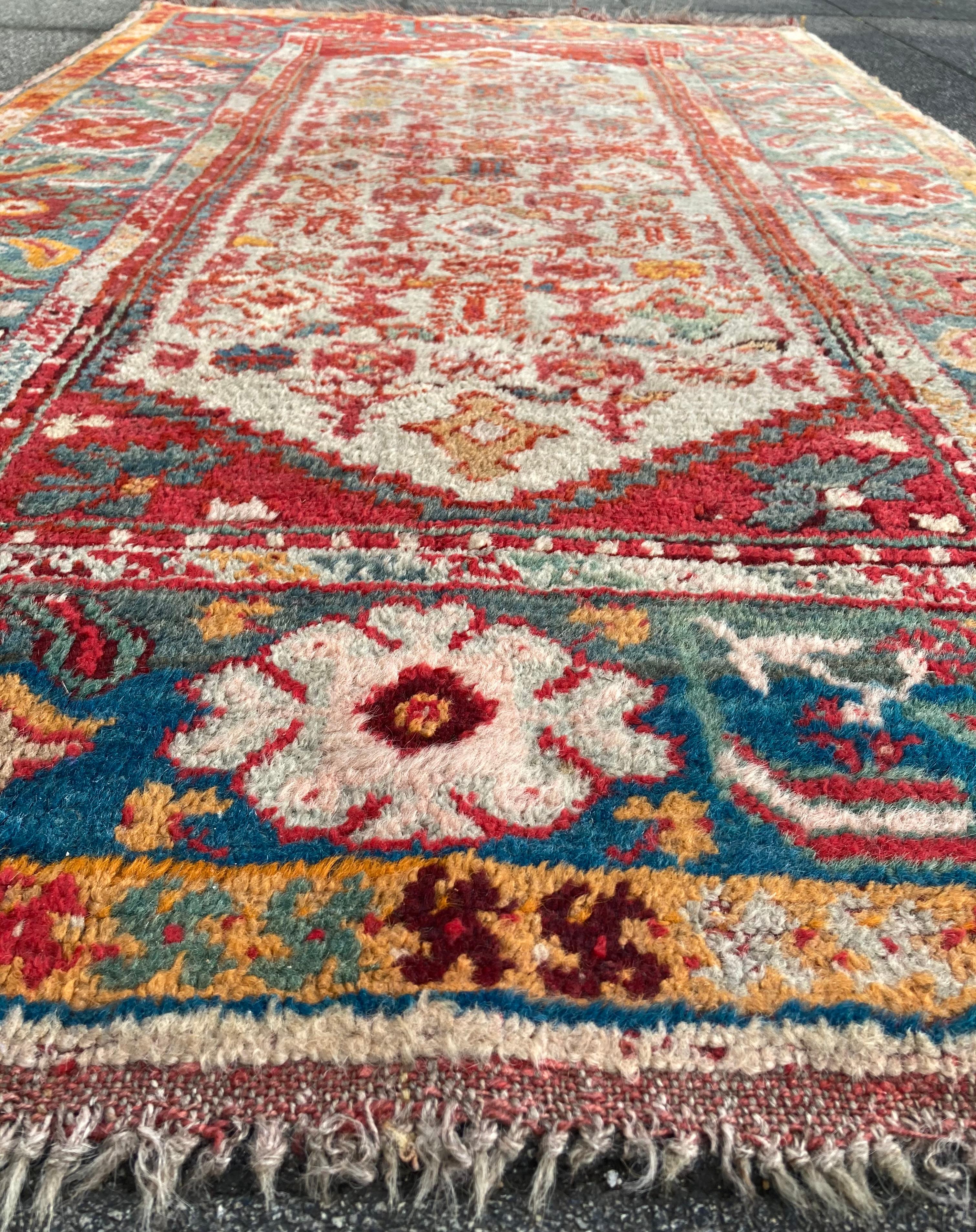 Wool Antique Turkish Kula Rug For Sale