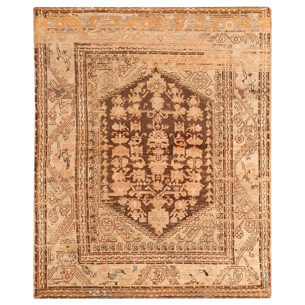 Tribal Brown Earth Tone Shabby Chic Antique Turkish Kula Rug 4'5" x 5'6"