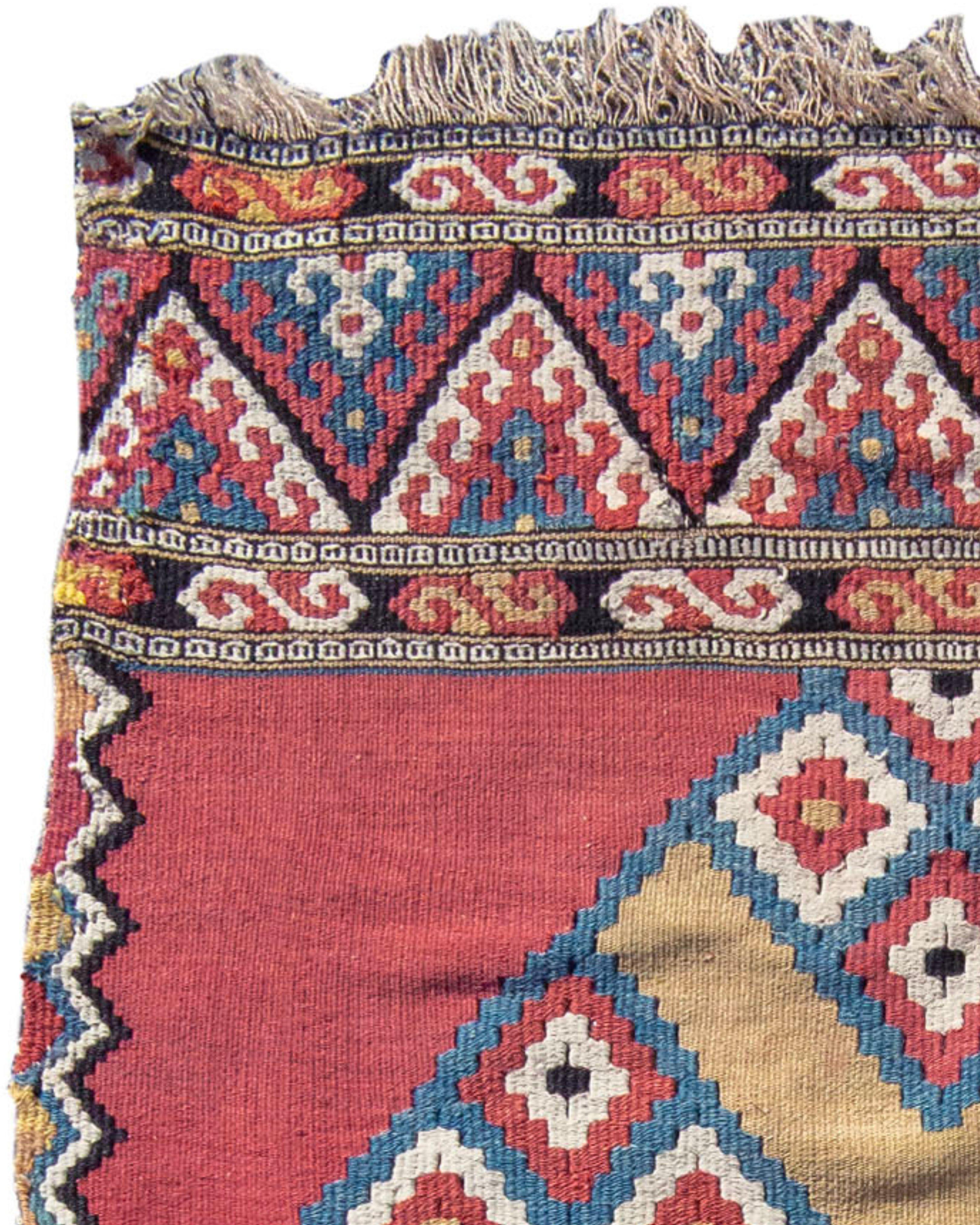 Hand-Knotted Antique Turkish Manastir Kilim Rug, Late 19th century For Sale