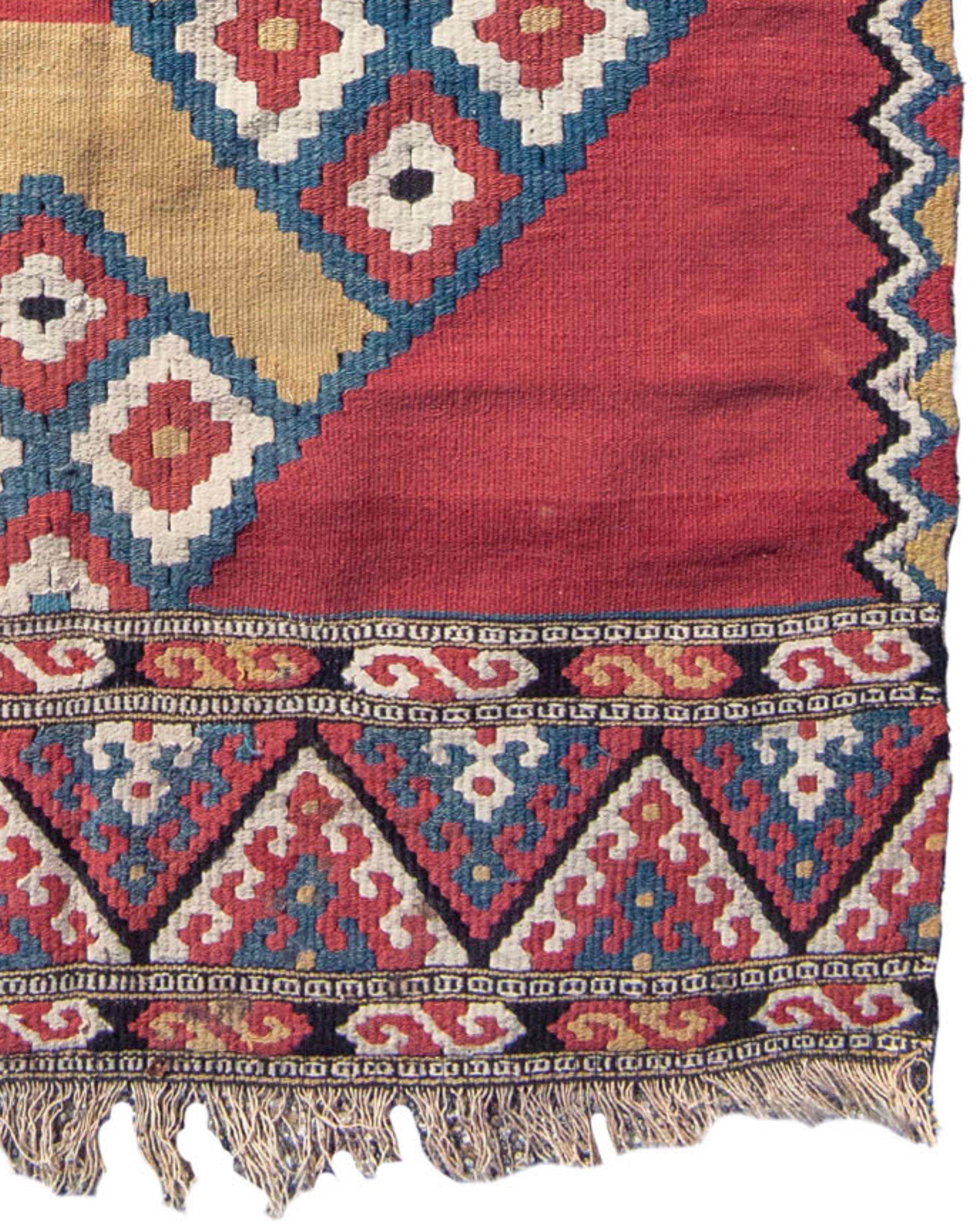 19th Century Antique Turkish Manastir Kilim Rug, Late 19th century For Sale