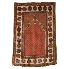 Antique Turkish Manastir Prayer Rug, Minimalistic