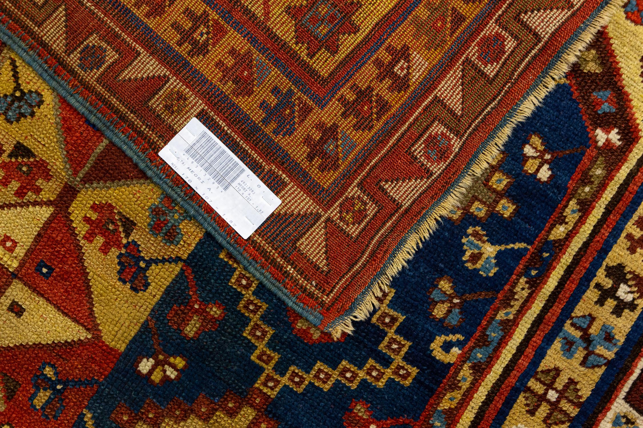 Antique Turkish Megri “Z” Motifs Wool Rug, Mid-19th Century For Sale 5