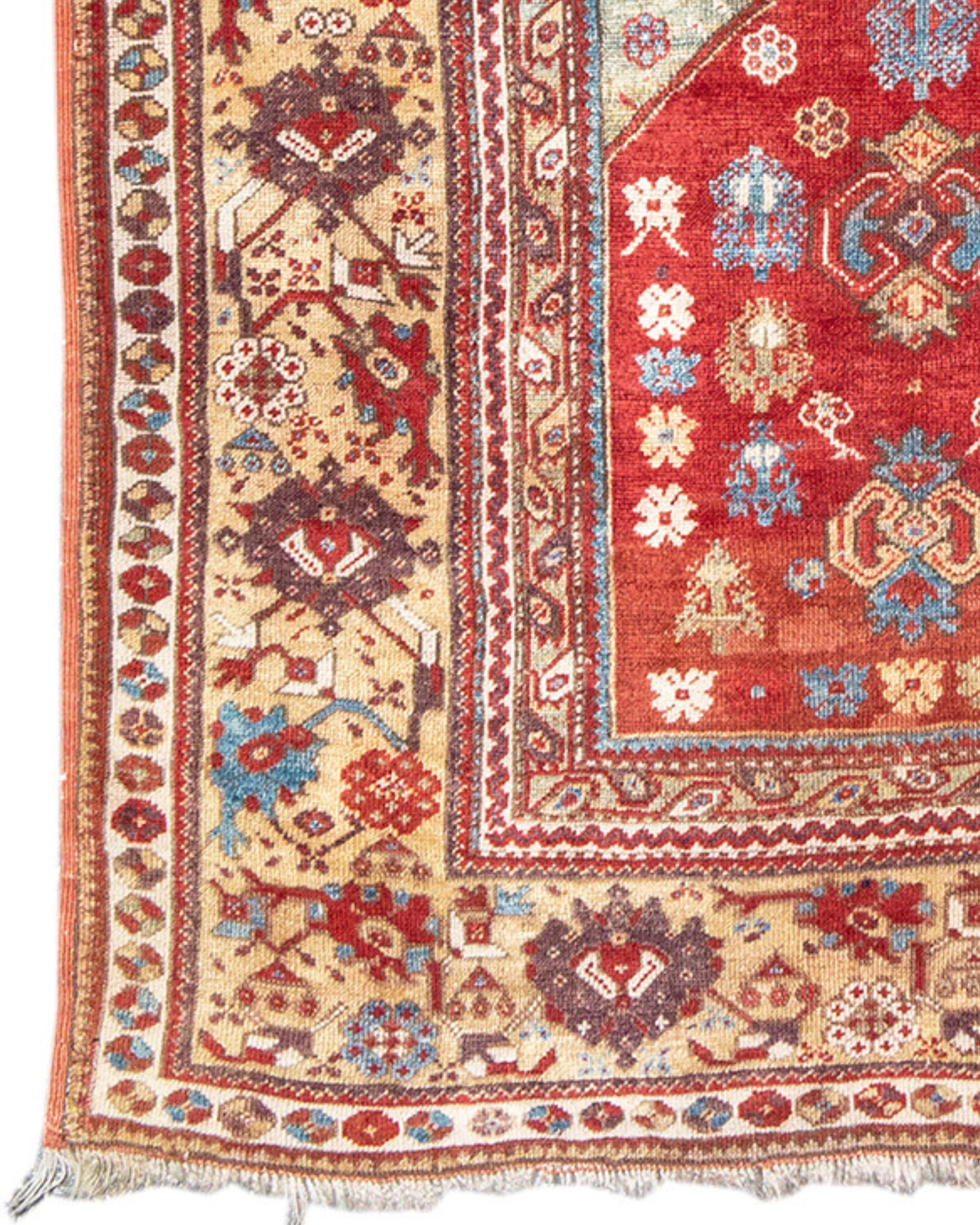 Noué à la main Ancien tapis turc Melas, 19e siècle en vente