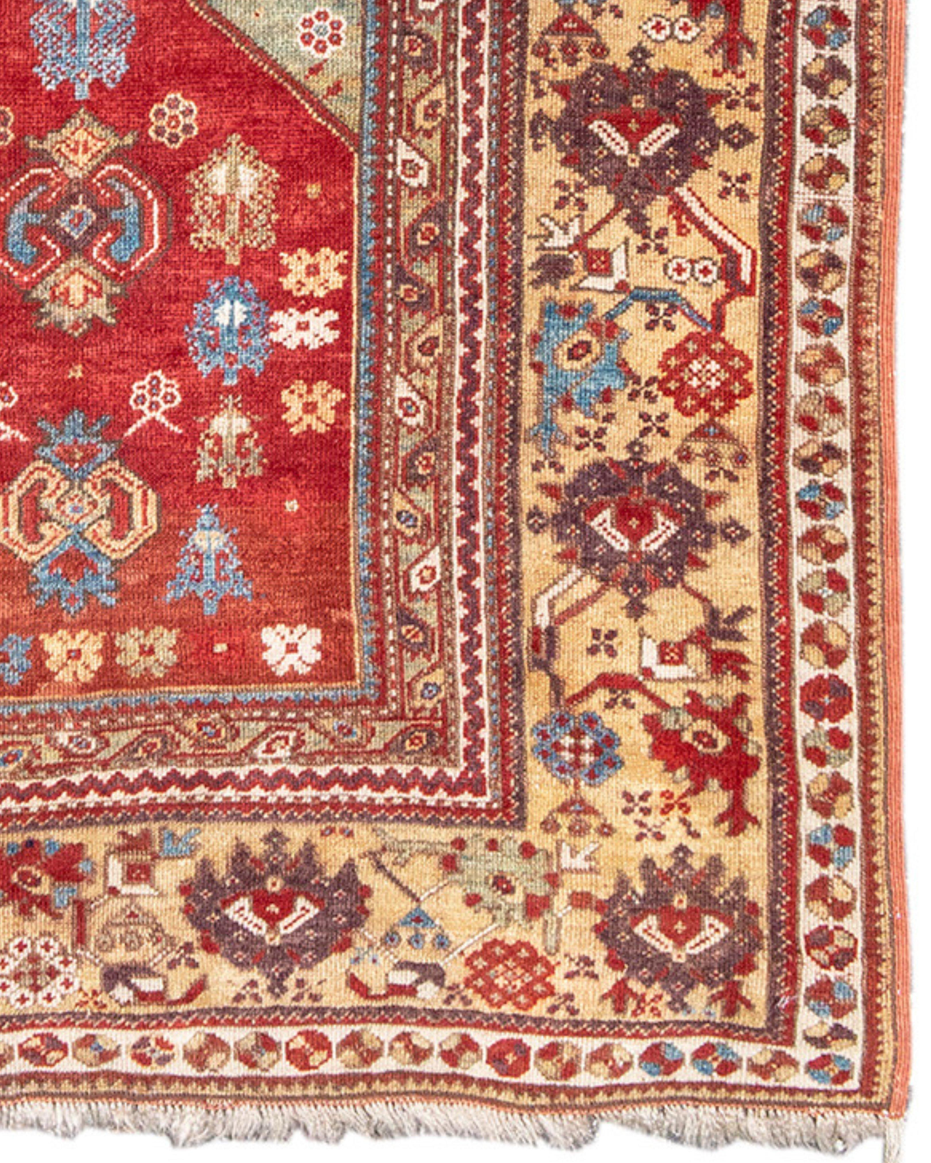 Wool Antique Turkish Melas Rug, 19th Century For Sale