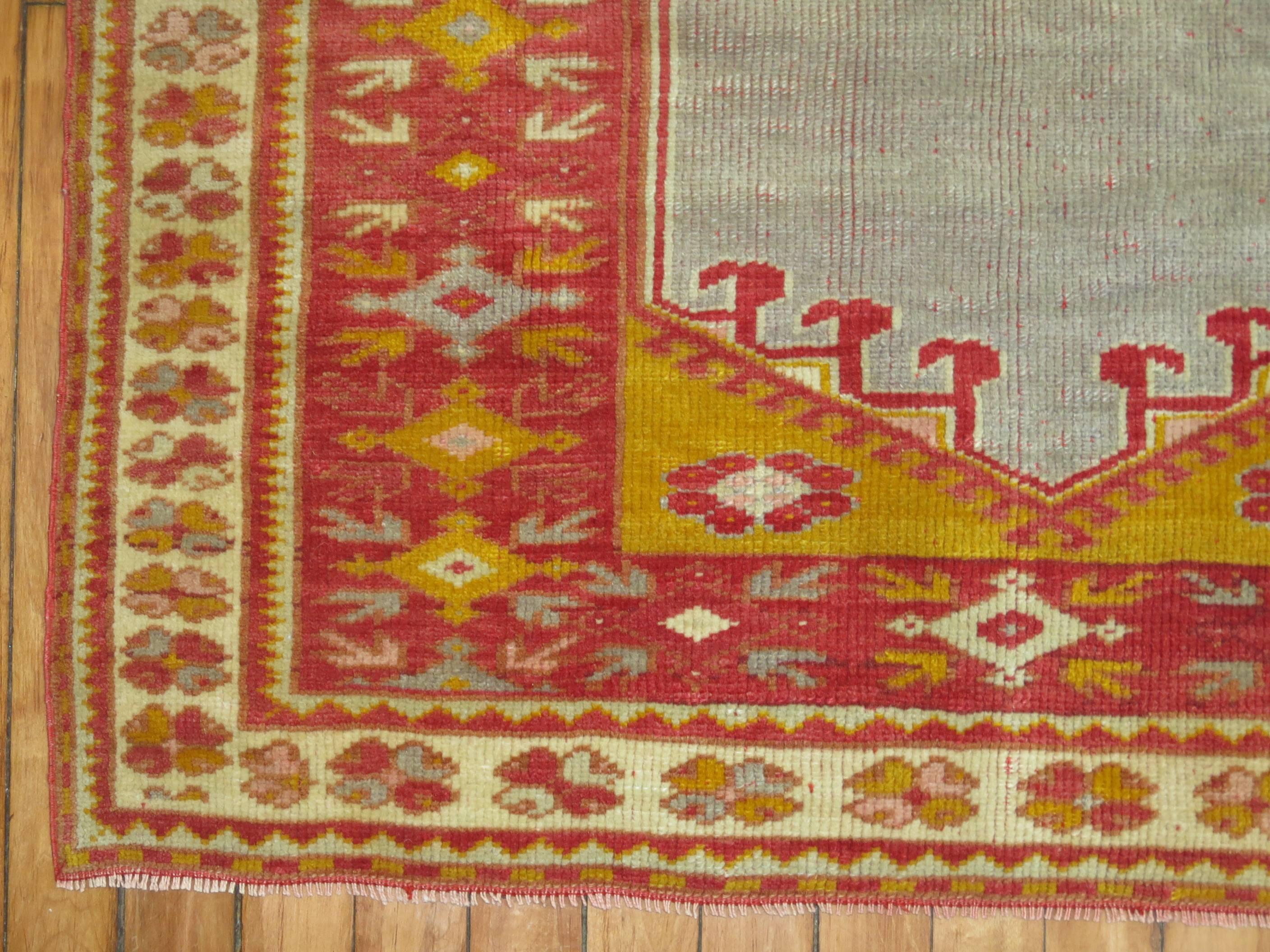 Hand-Woven Antique Turkish Melas Rug