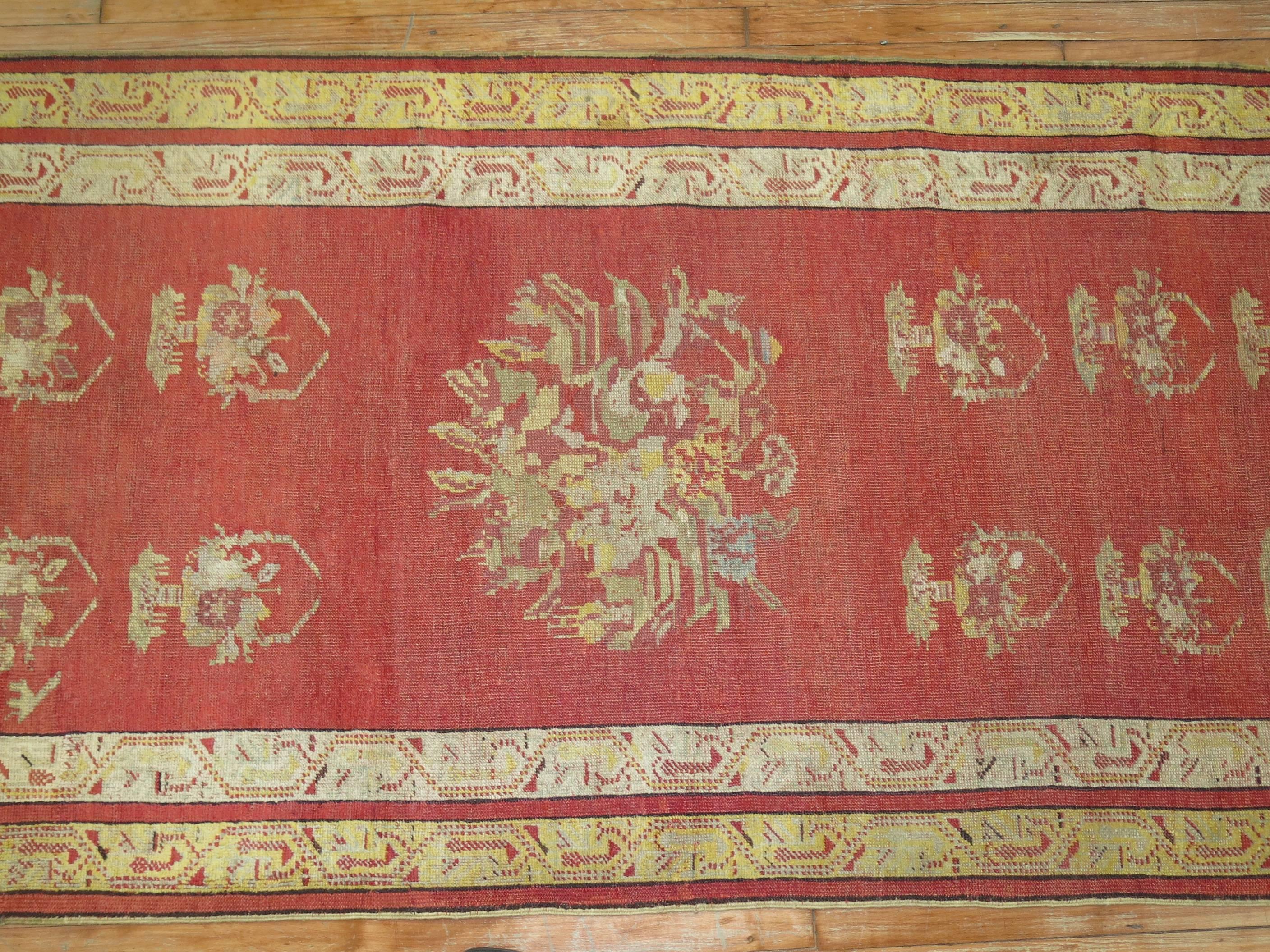 Laine Tapis de couloir turc ancien Melas en vente