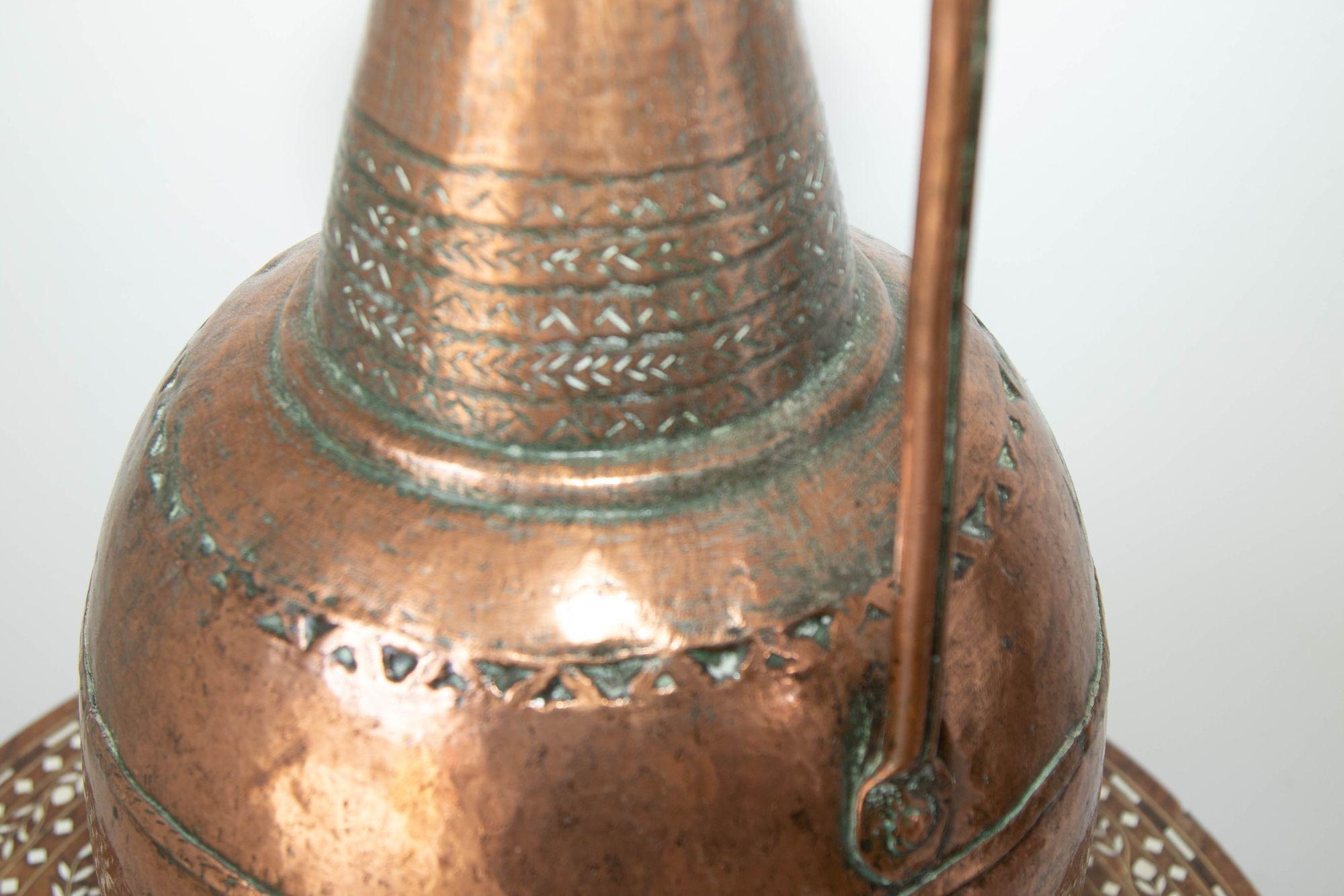 Antique Turkish Middle Eastern Copper Hammered Oversized Water Pot 19th Century 4