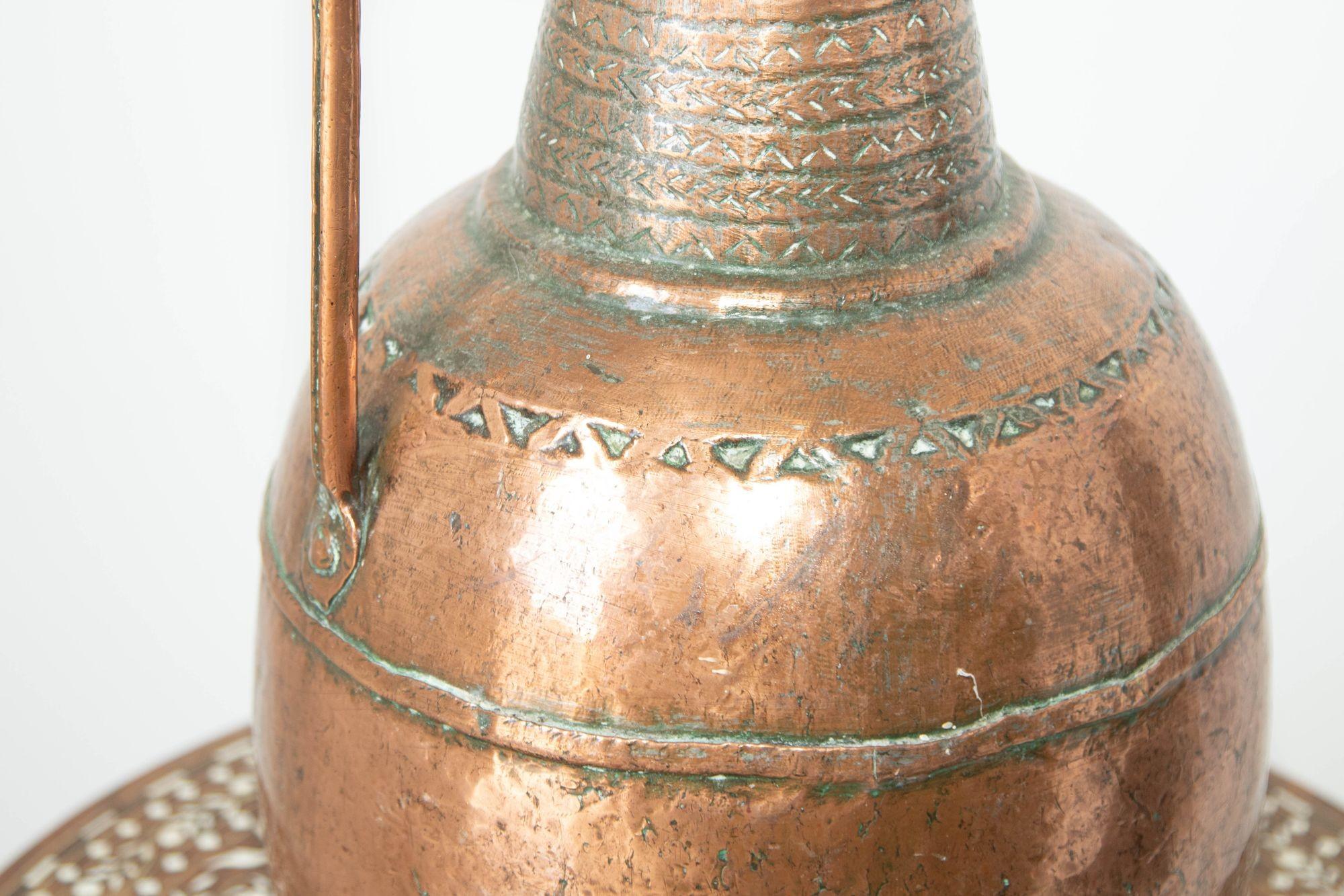 Antique Turkish Middle Eastern Copper Hammered Oversized Water Pot 19th Century 8