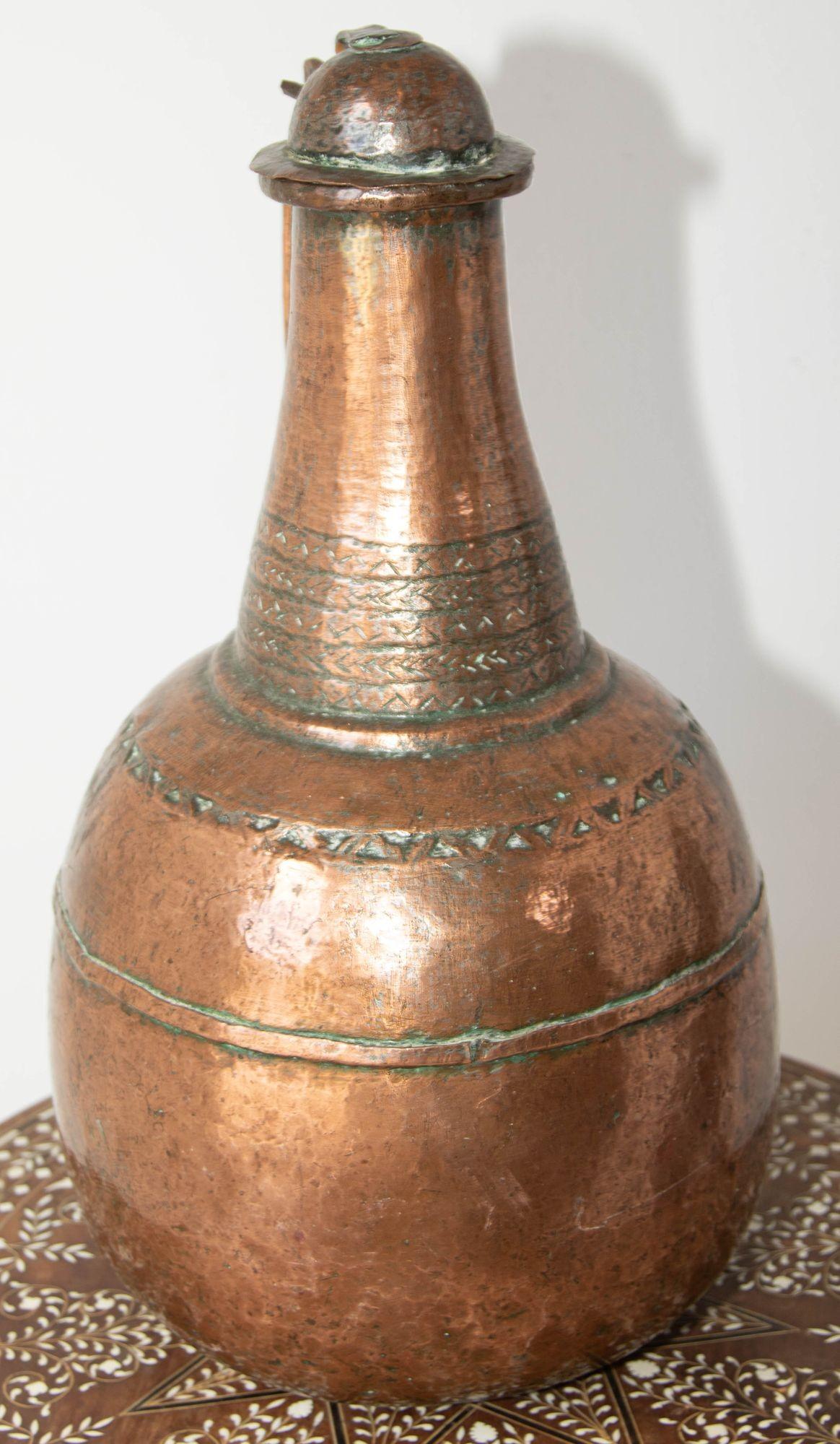 Antique Turkish Middle Eastern Copper Hammered Oversized Water Pot 19th Century 10