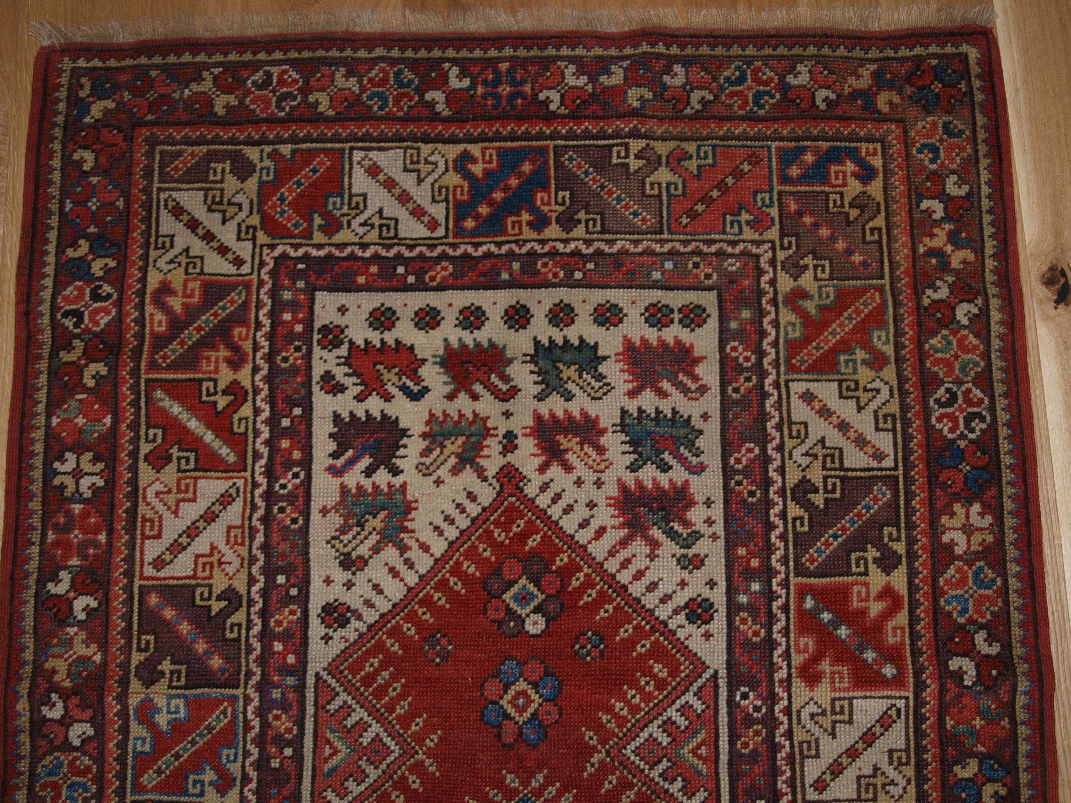 Late 19th Century Antique Turkish Milas prayer rug of classic design with superb soft wool. For Sale