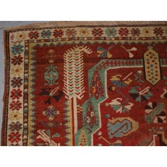 Antique Turkish Milas Prayer Rug of Early Design, Second Half of 19th Century