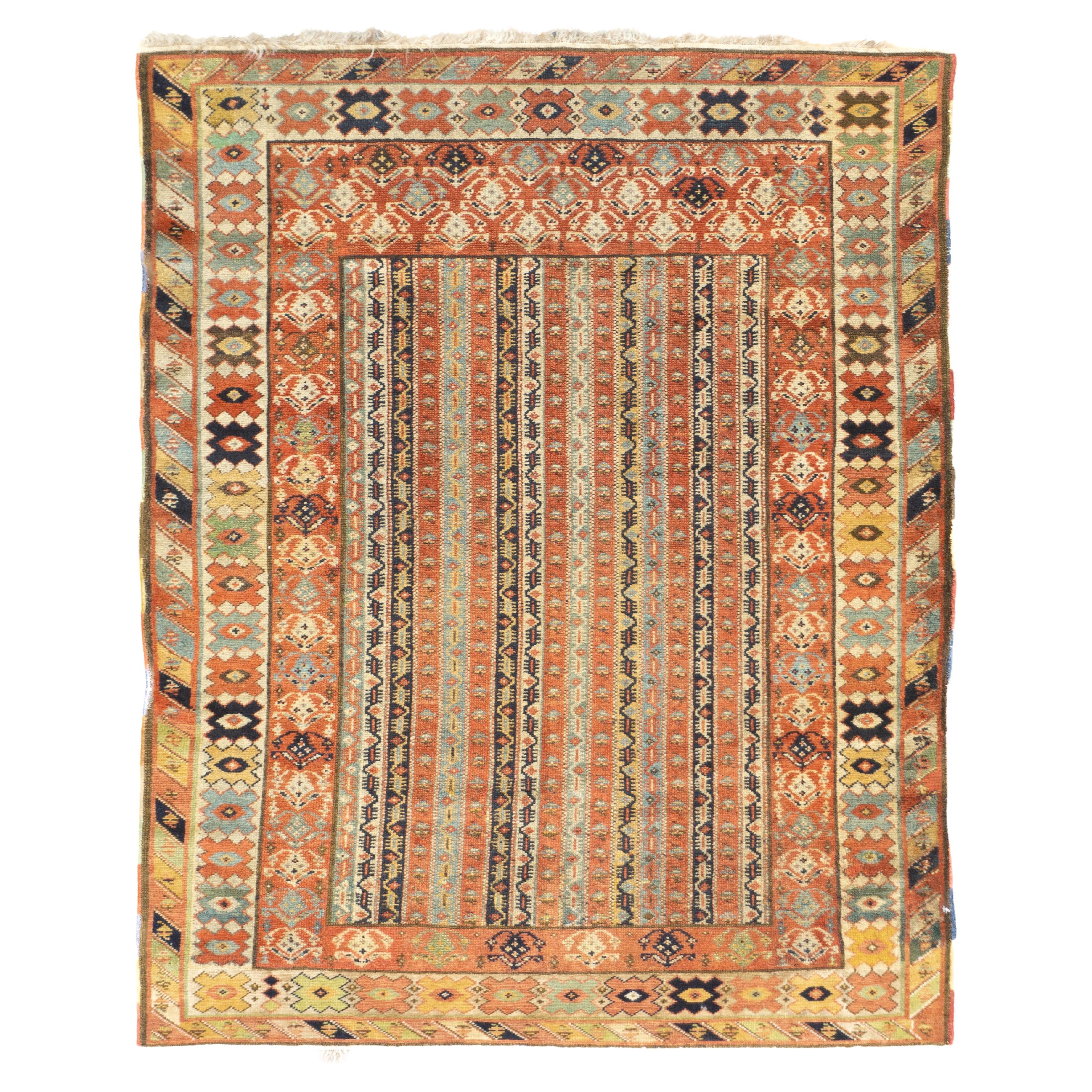 Tapis turc ancien Milas de 3'9'' x 4'6''