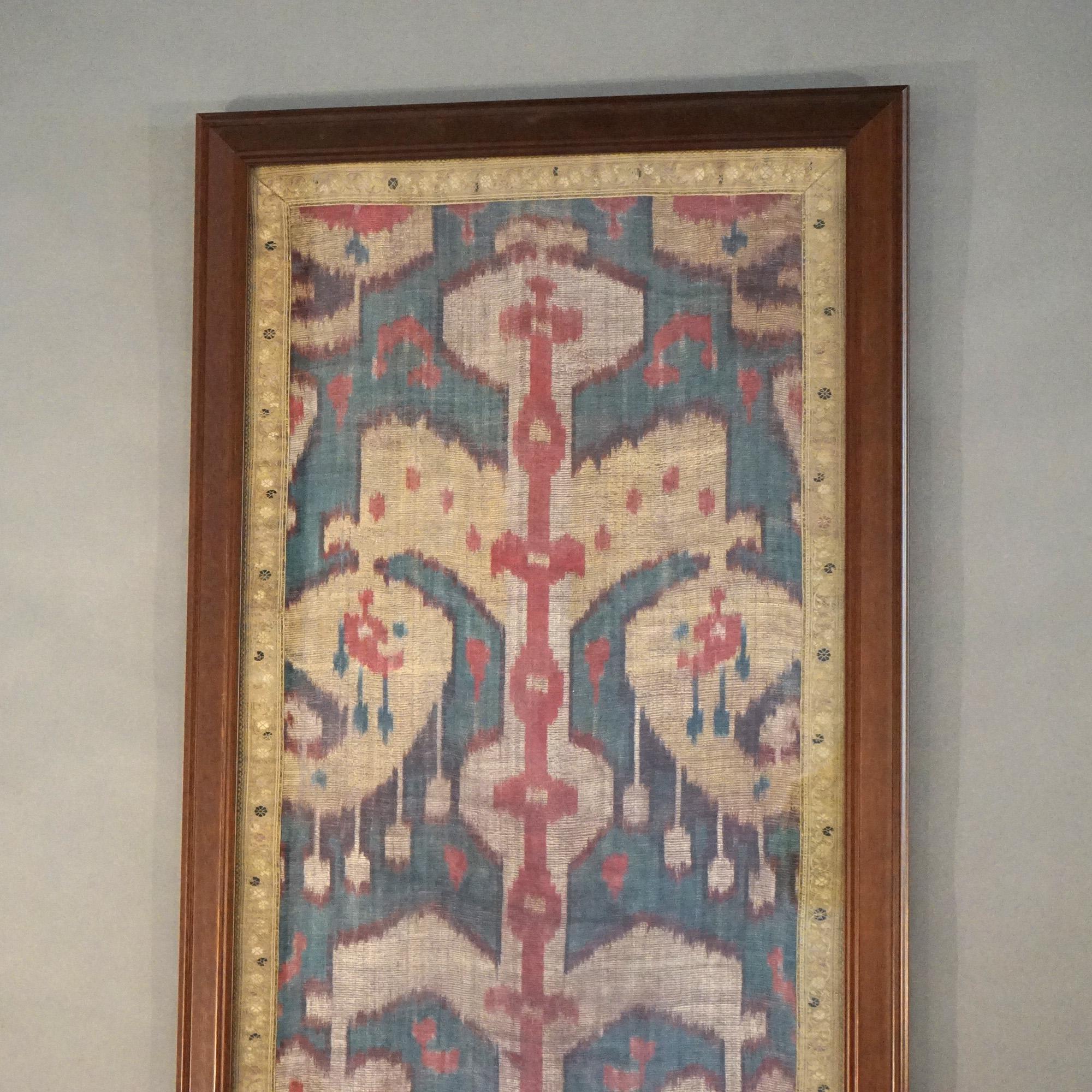 Antikes türkisch-orientalisches gerahmtes Nadelspitze-Teppichfragment, 18. (Asiatisch)