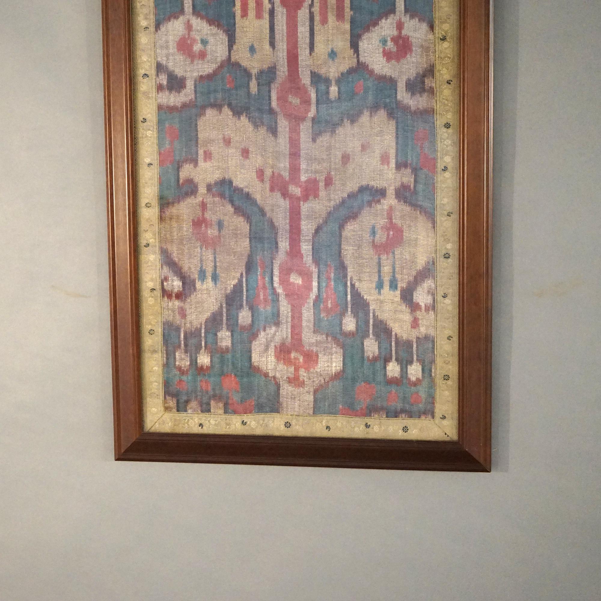 Antikes türkisch-orientalisches gerahmtes Nadelspitze-Teppichfragment, 18. (Textil)