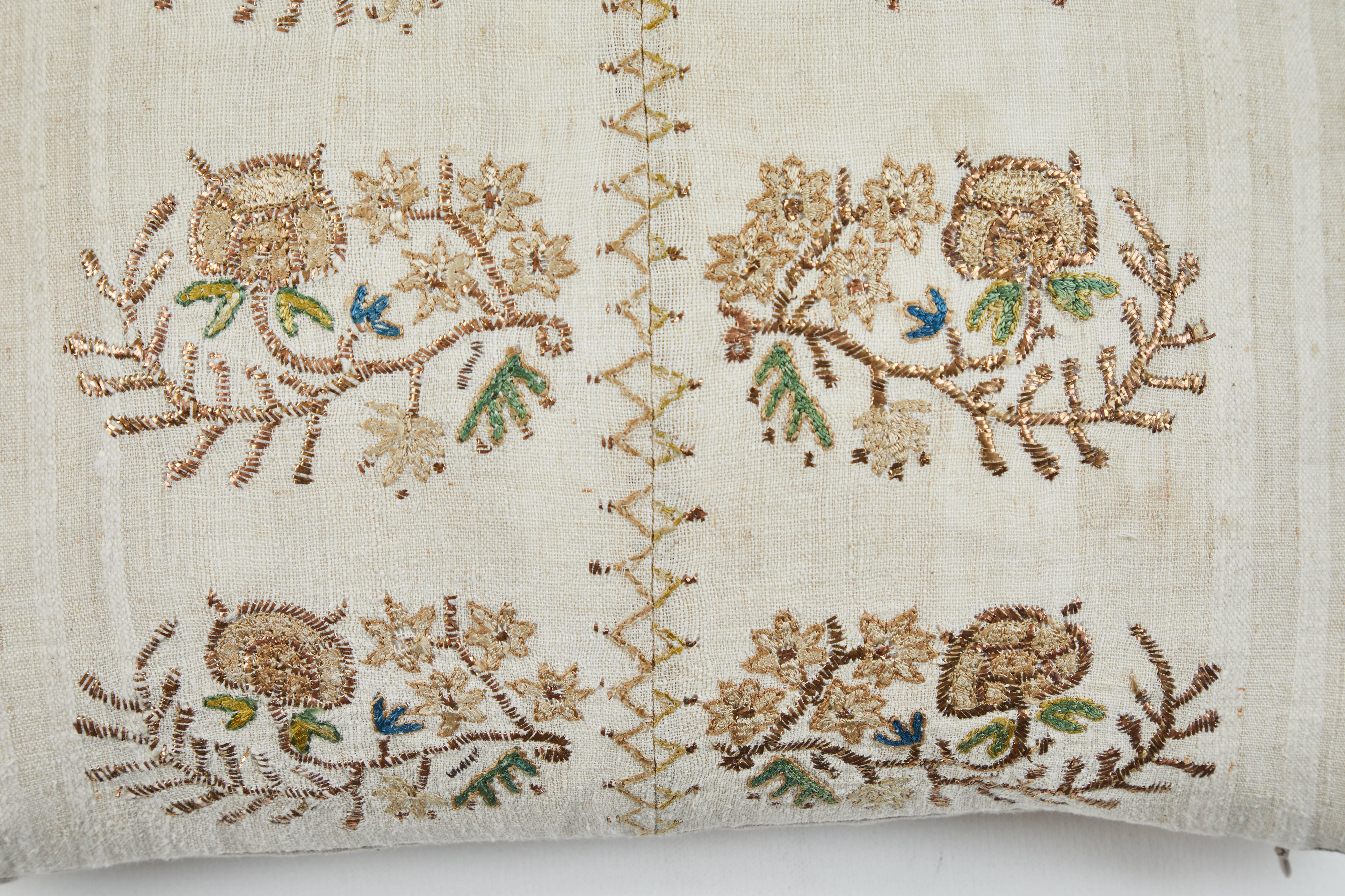Other Antique Turkish Ottoman Embroidery Pillow For Sale