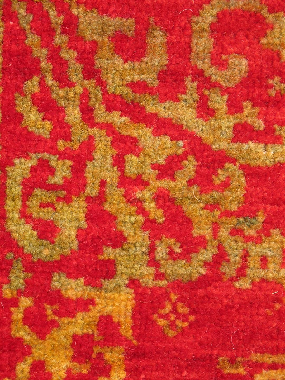  Antiker türkischer Ottomane-Teppich mit geblümtem Medaillon in Rot und Gold (Türkisch) im Angebot