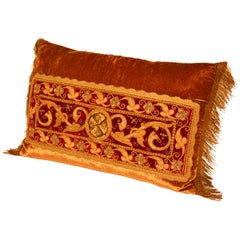 Antique Silk Turkish Pillow with Metallic Threads