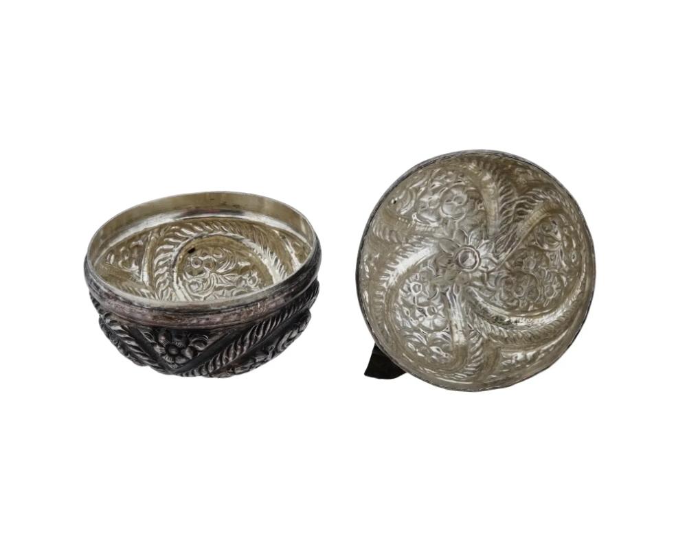 19th Century Antique Turkish Ottoman Silver Engraved Box
