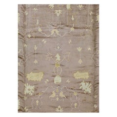 Antique Turkish Oushak Large Room Size Rug in Mauve
