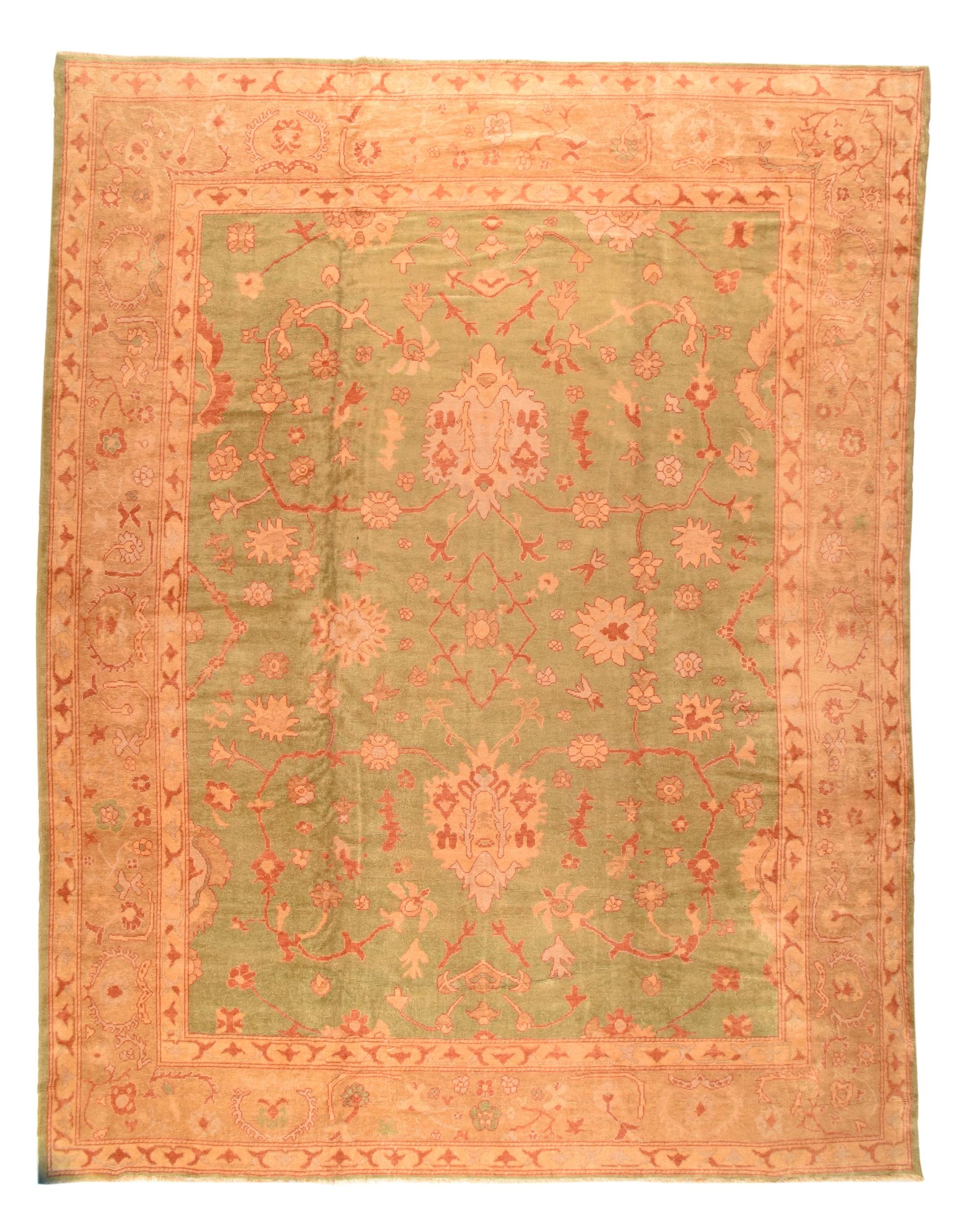 20th Century Antique Turkish Oushak 13’7” x 17’2” For Sale