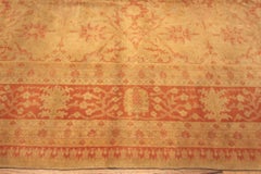 Antique Turkish Oushak Allover Rug. 11 ft 2 in x 14 ft 2 in