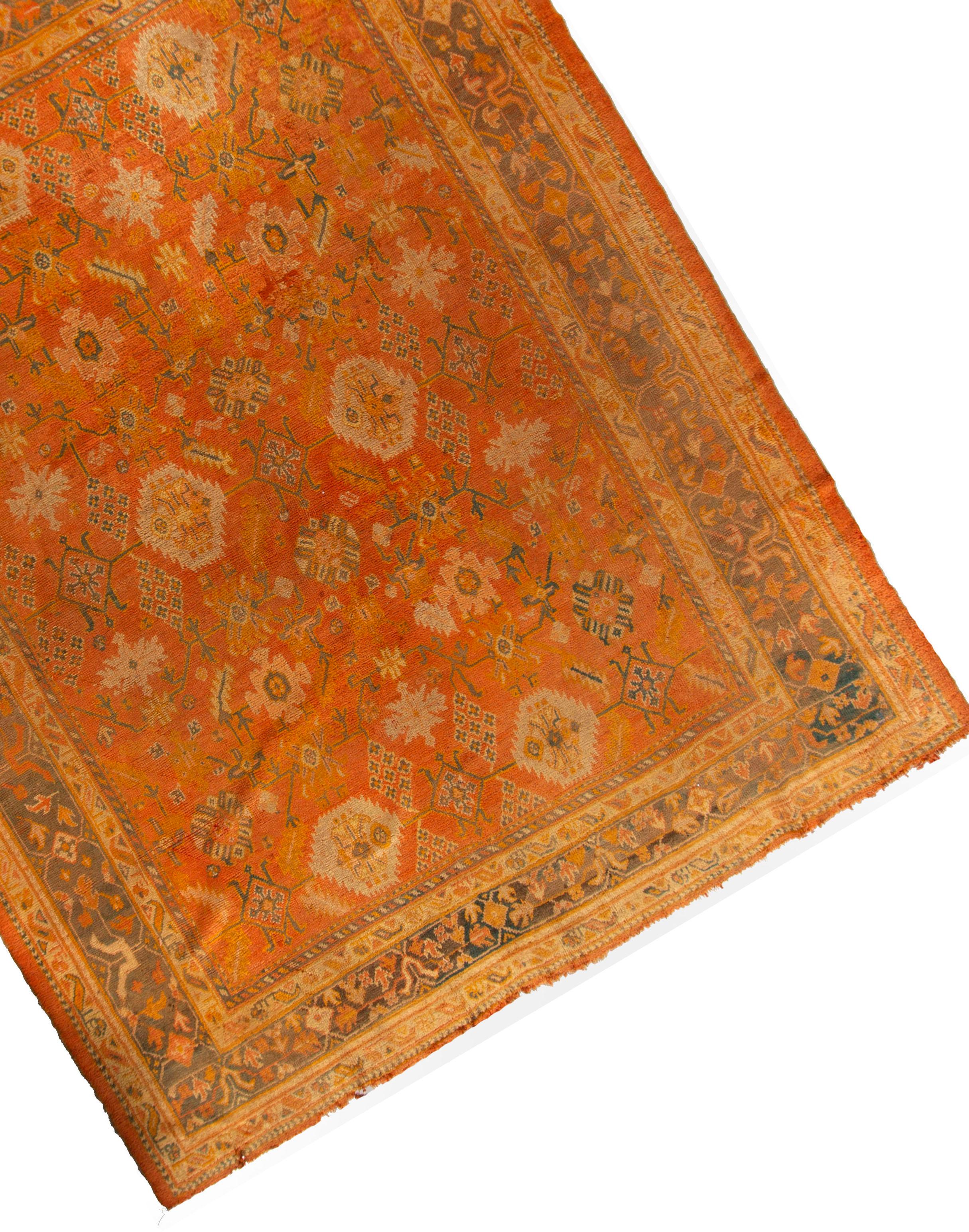Antique Turkish Oushak Area rug 10'3 X 13'. Even today, Oushak rugs are still the first choice of professional interior designers. Sometimes this is because when grading Oushak carpets, carpet connoisseurs will not only look at the overall quality