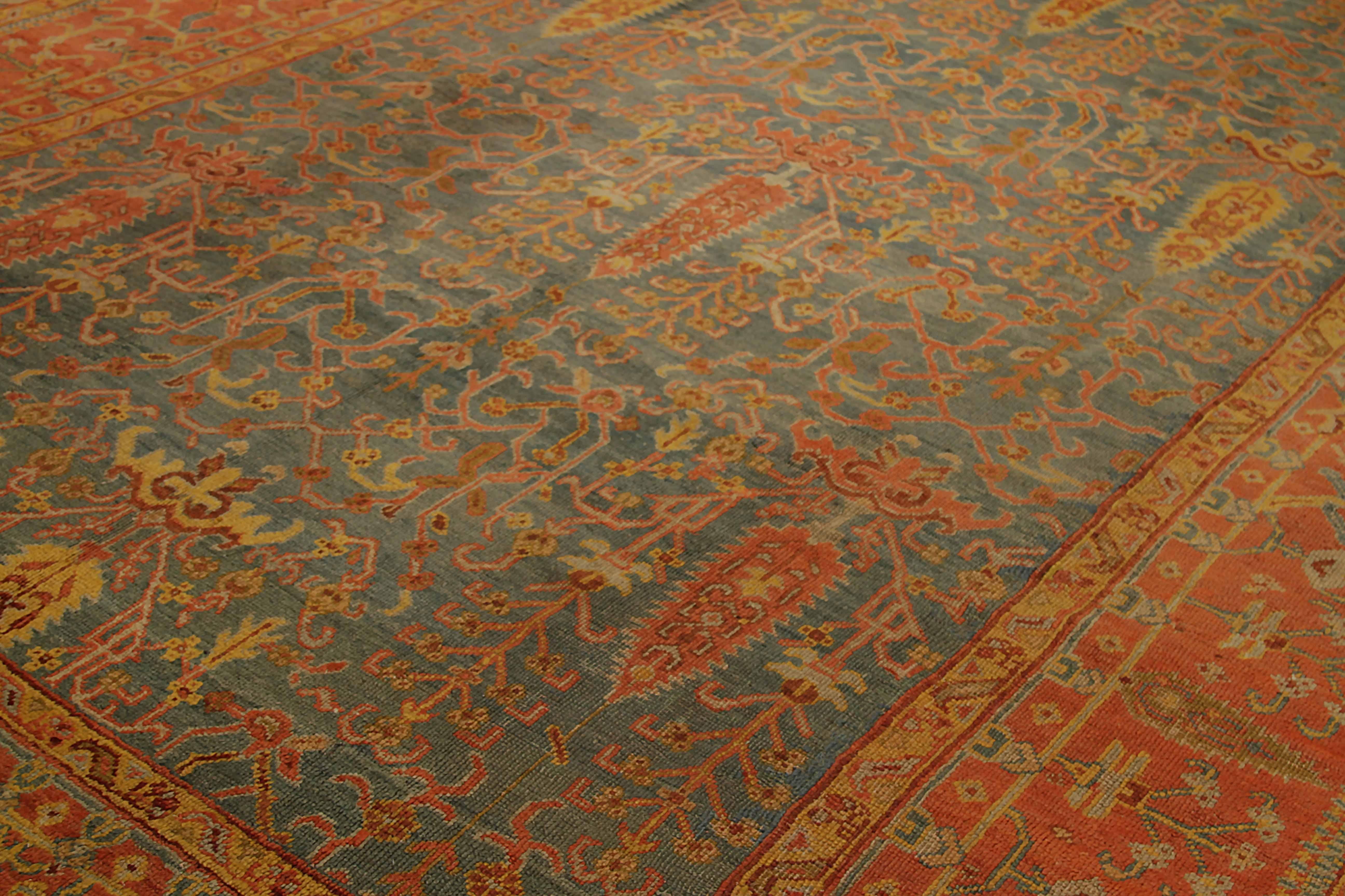 Antique Turkish Oushak Area Rug, Circa 1870s In Excellent Condition For Sale In Dallas, TX