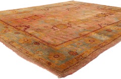 Late 19th Century Antique Turkish Oushak Rug with Traditional Style