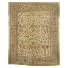 Ancien tapis turc d'Oushak de style provincial français
