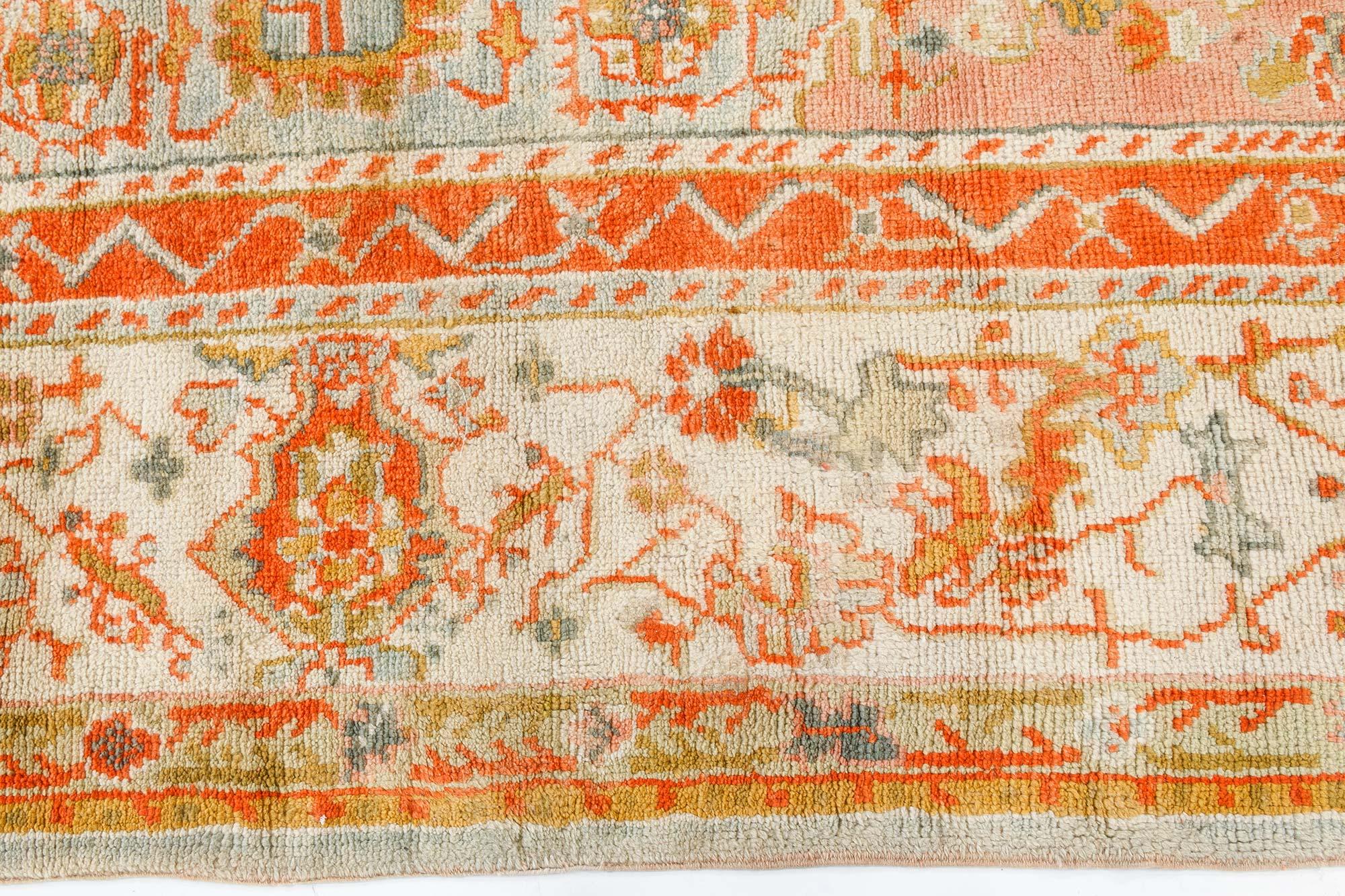 20th Century Doris Leslie Blau Antique Turkish Oushak Rug For Sale