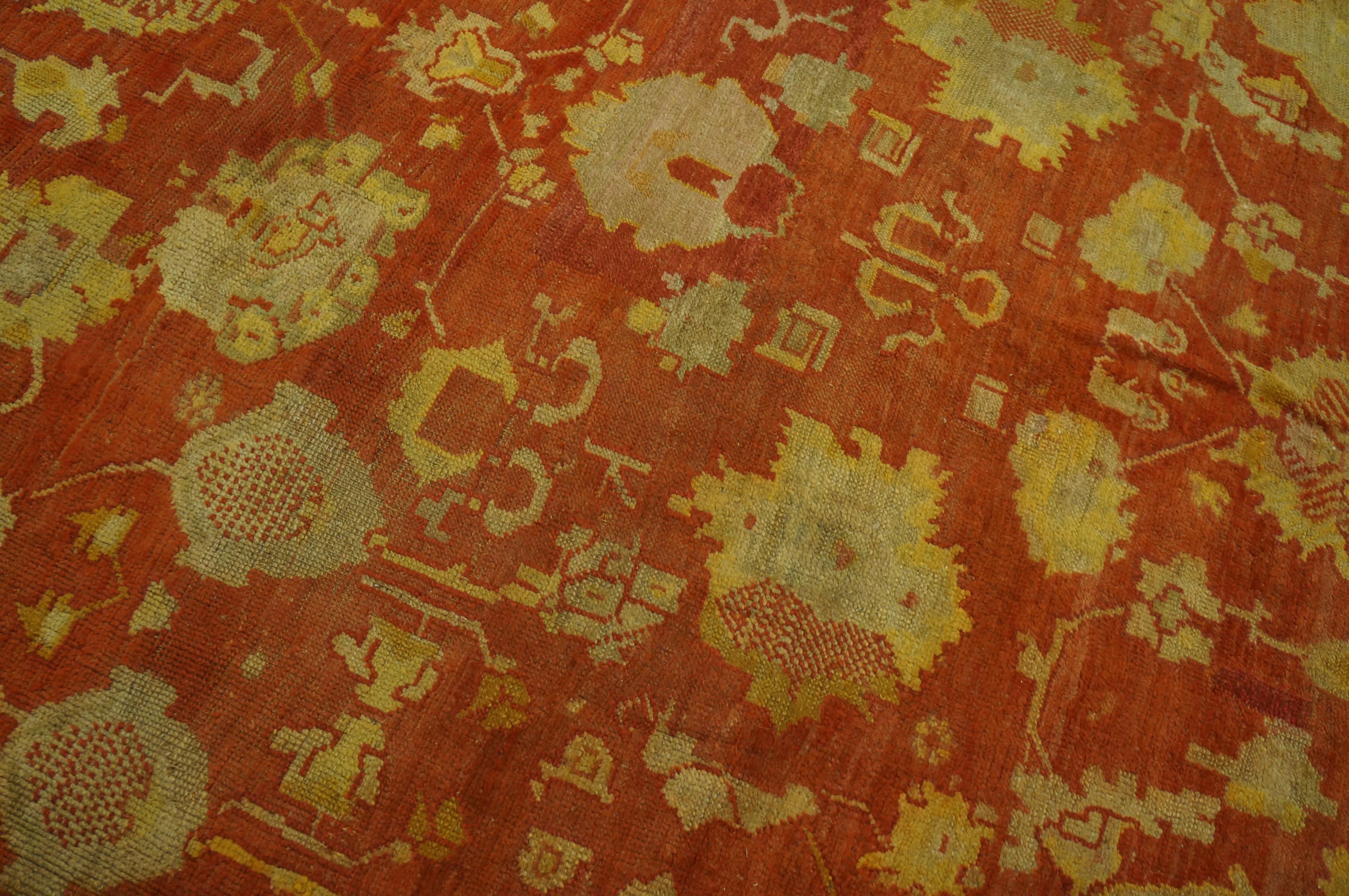 19th Century Turkish Oushak Carpet ( 14'10