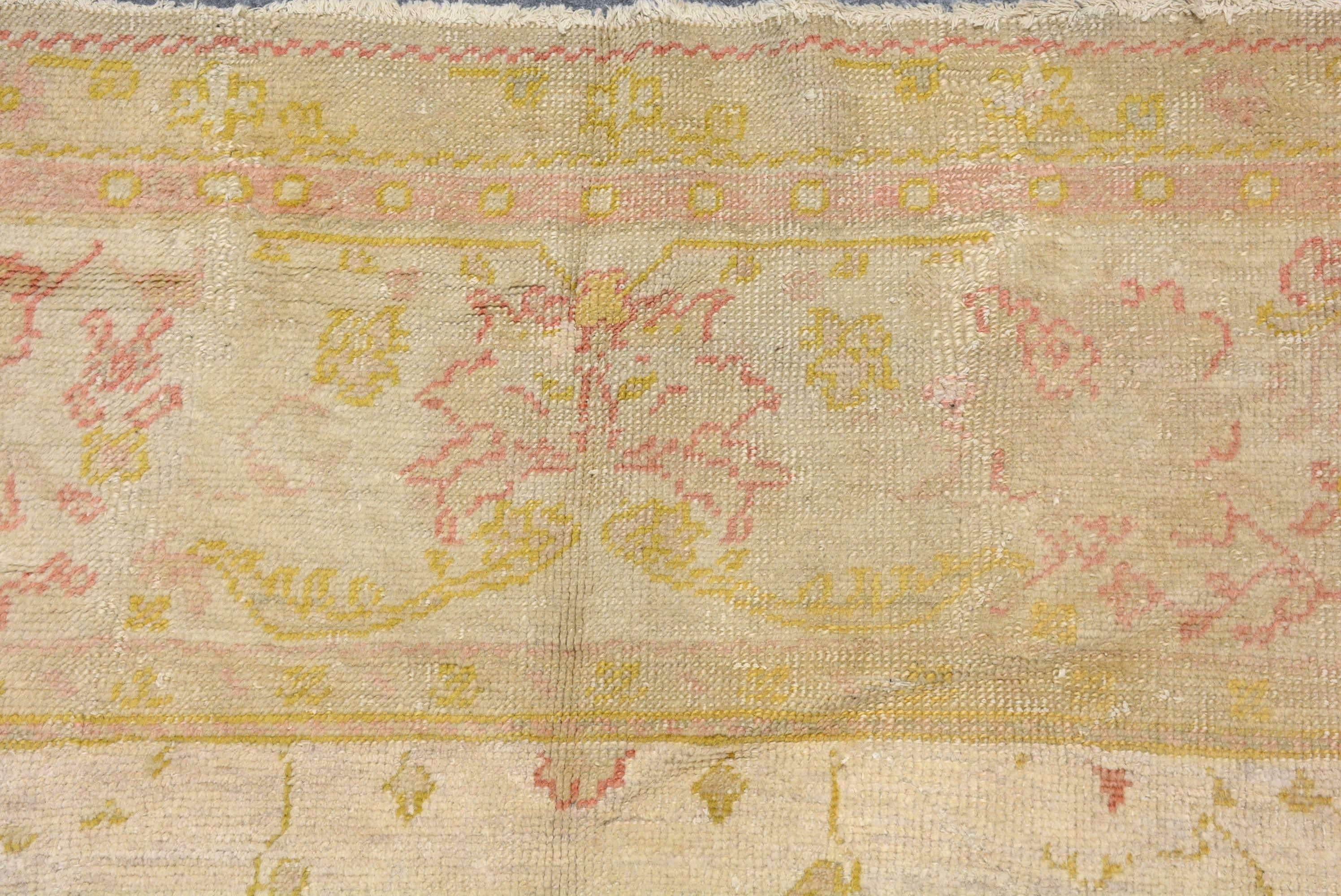 Antique Turkish Oushak Carpet For Sale 4