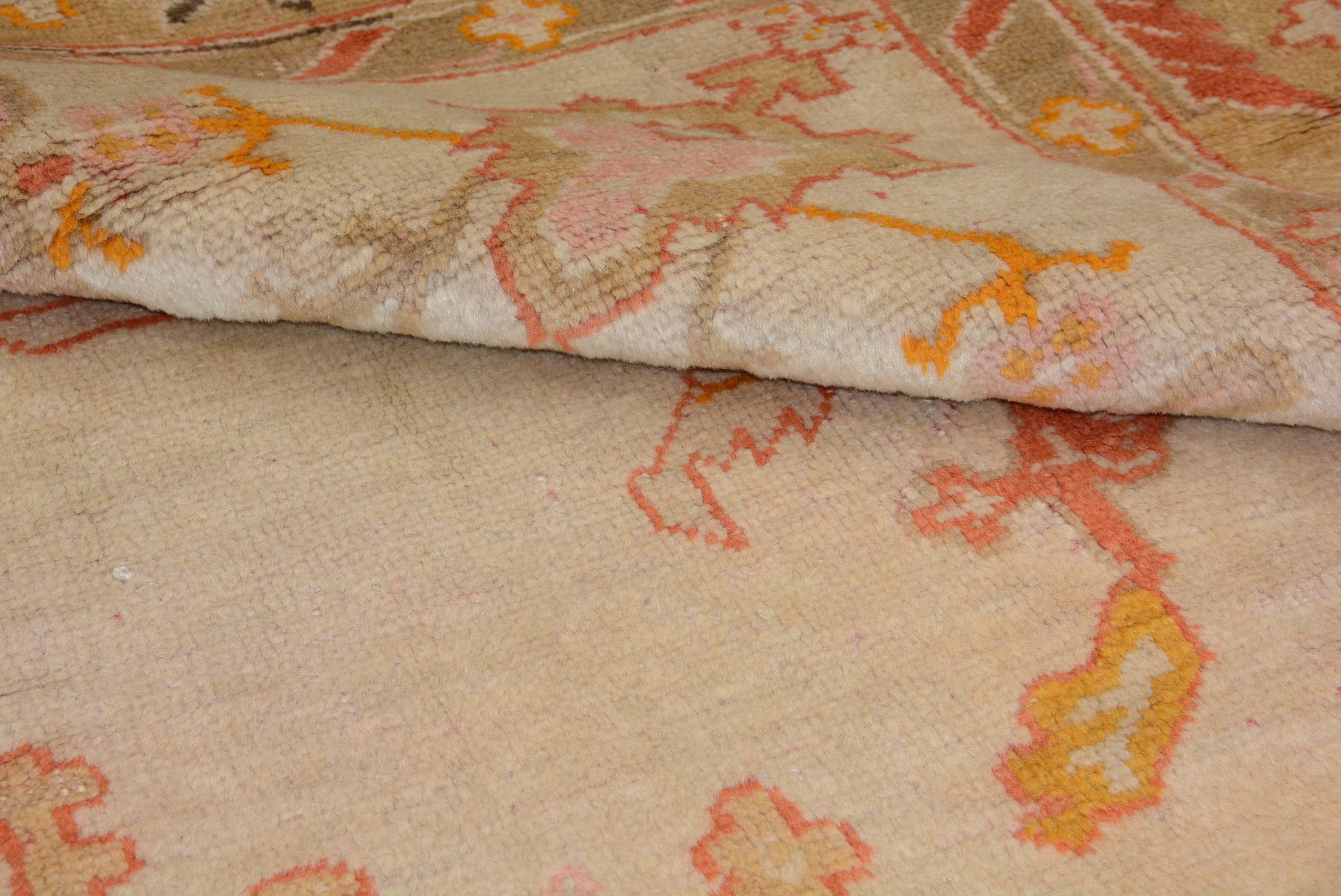 Antique Turkish Oushak Carpet For Sale 5